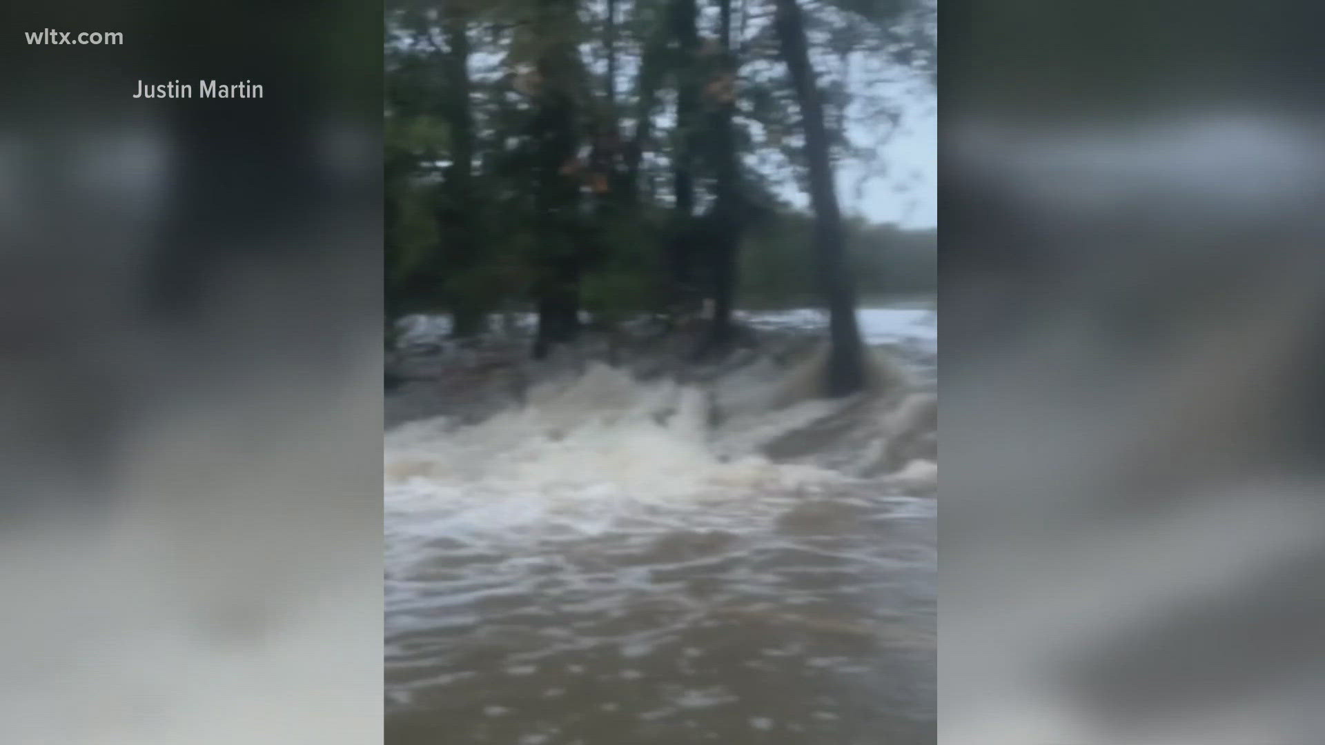 Over a foot of rain fell in parts of Orangeburg County leading to damaged roads in the area.