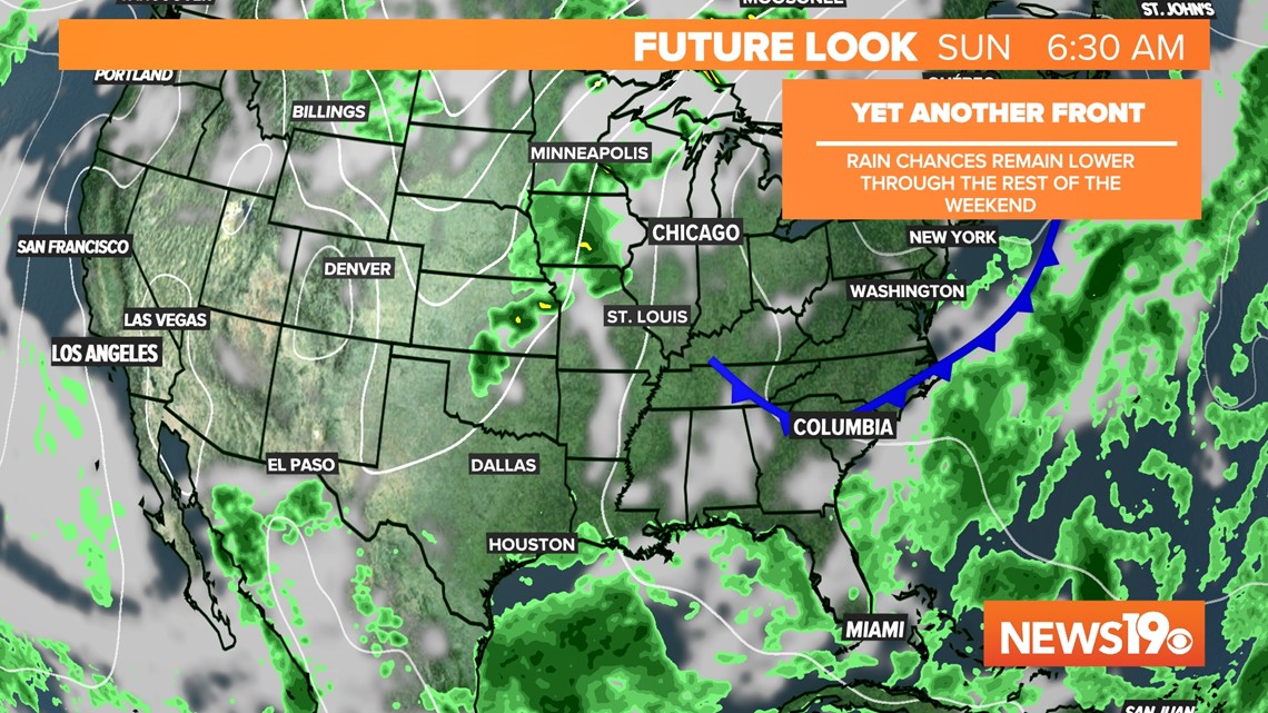 Isolated rain chances continue into the weekend in the Midlands | wltx.com