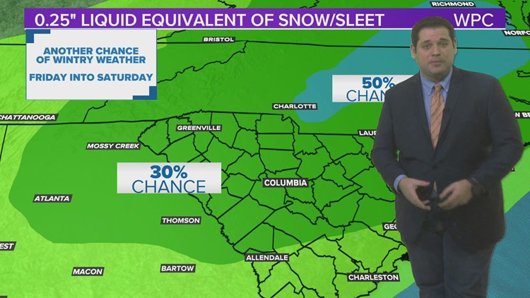 A chance of wintry weather next weekend in South Carolina?
