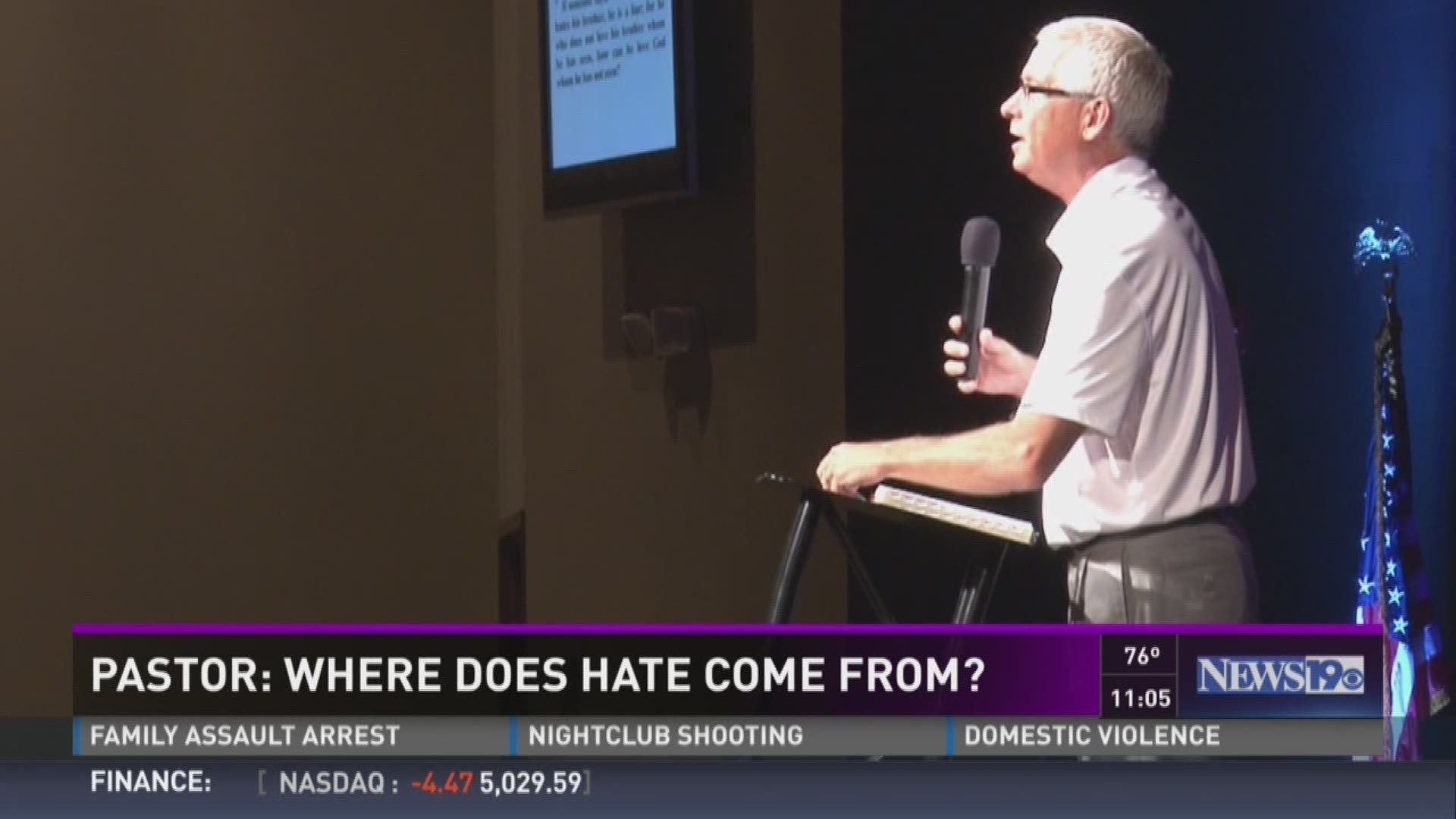 A local pastor is asking the question: where does hate come from?  News19's Chuck Ringwalt explains.