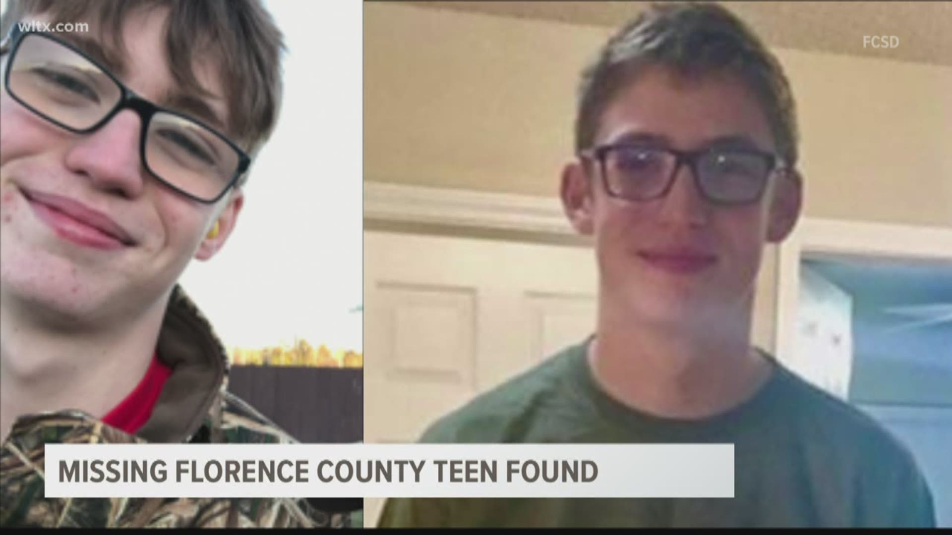Florence County deputies say 15-year-old William Bruene was found safe and returned home on Saturday, Feb. 15.