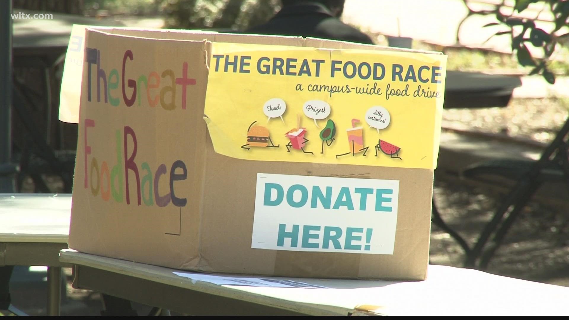 The food drive was to stock up the Gamecock pantry.