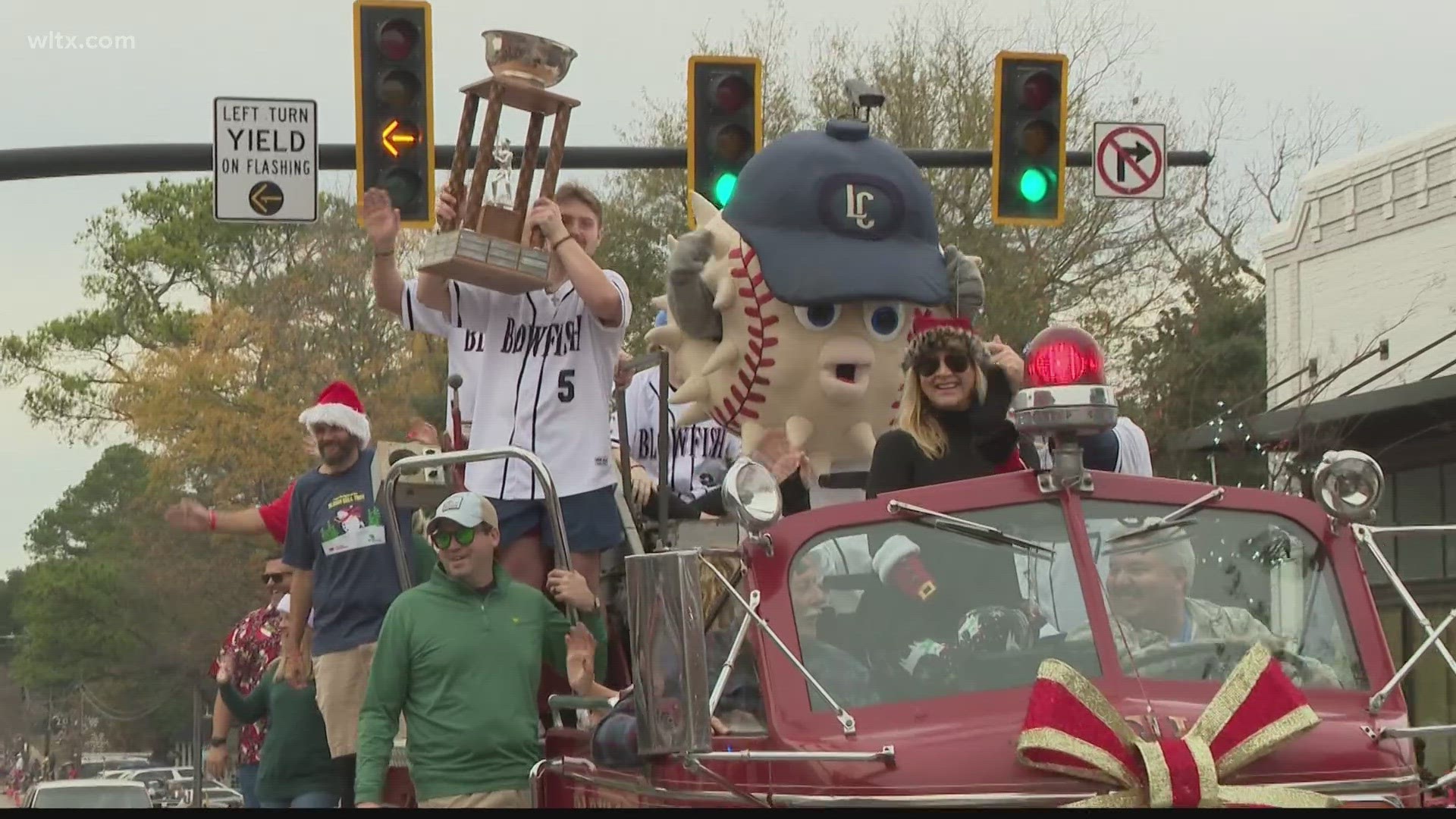 During a Sunday afternoon stroll down Main Street, the Lexington County Blowfish were part of the Lexington Christmas Parade and they displayed the Petit Cup trophy.