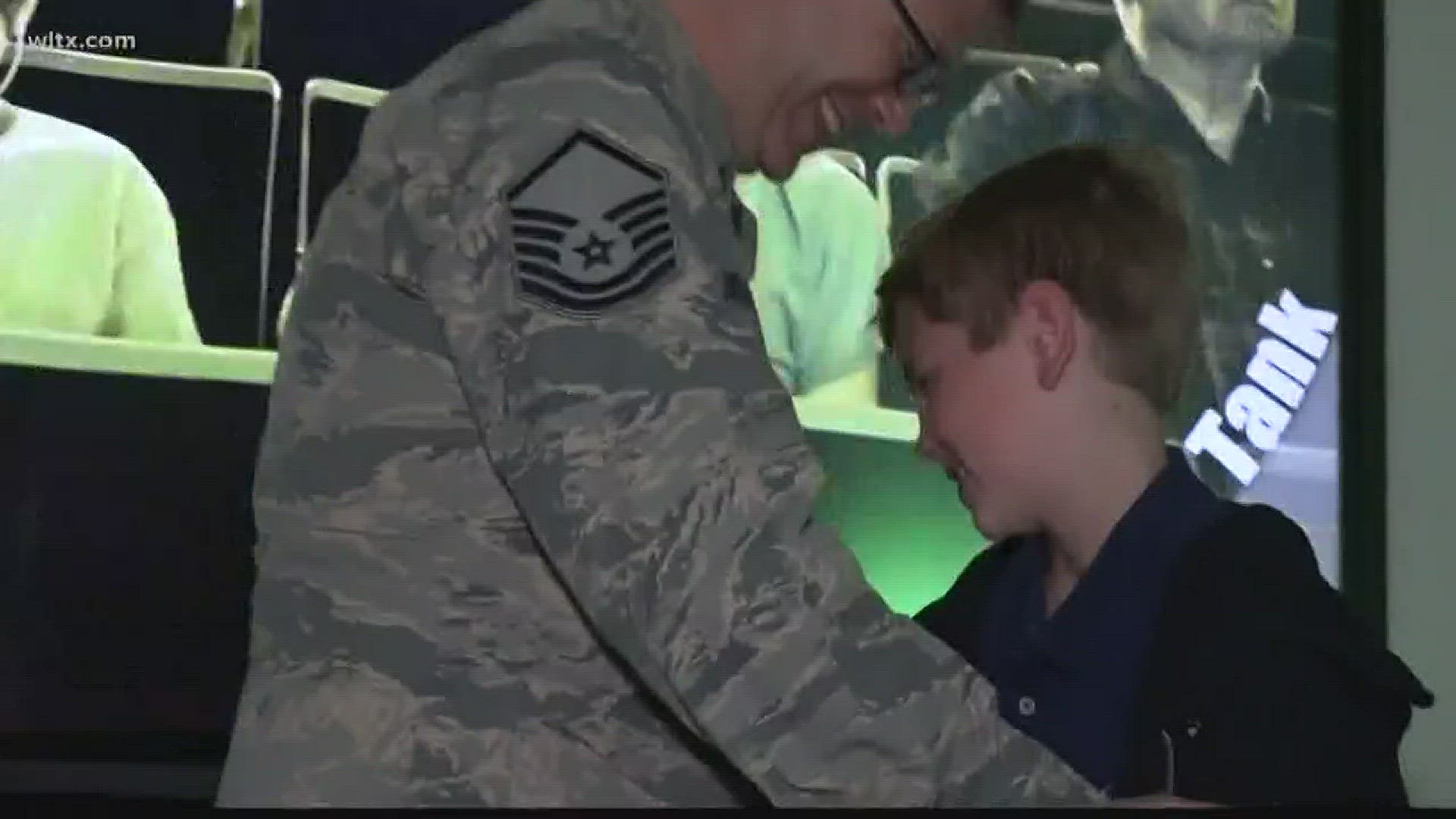 Master Sergeant Steven Zimmerman says his family means everything. He made his son's day very special.