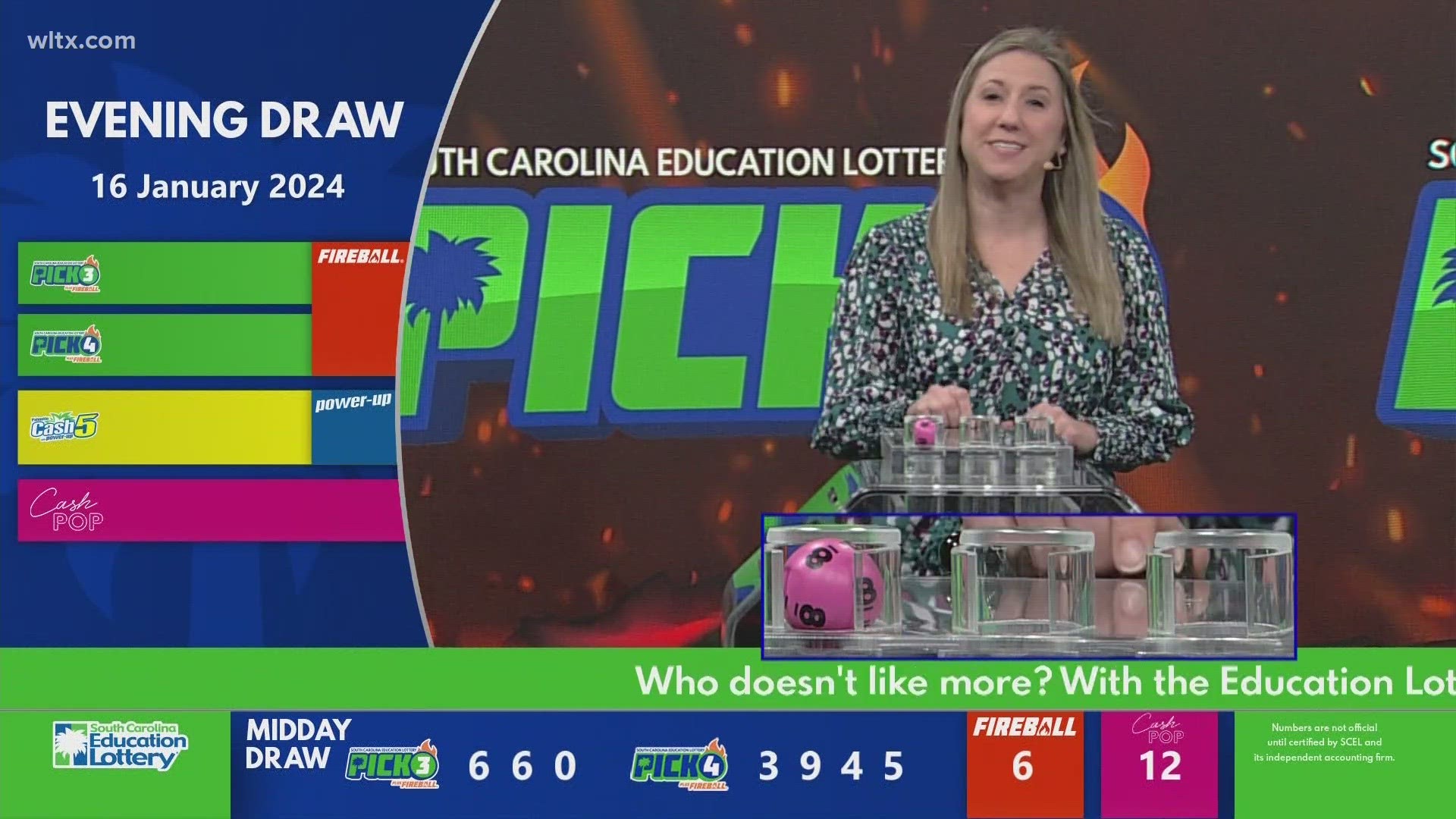 Here are the winning numbers for the evening South Carolina lottery results for Jan. 16, 2024.