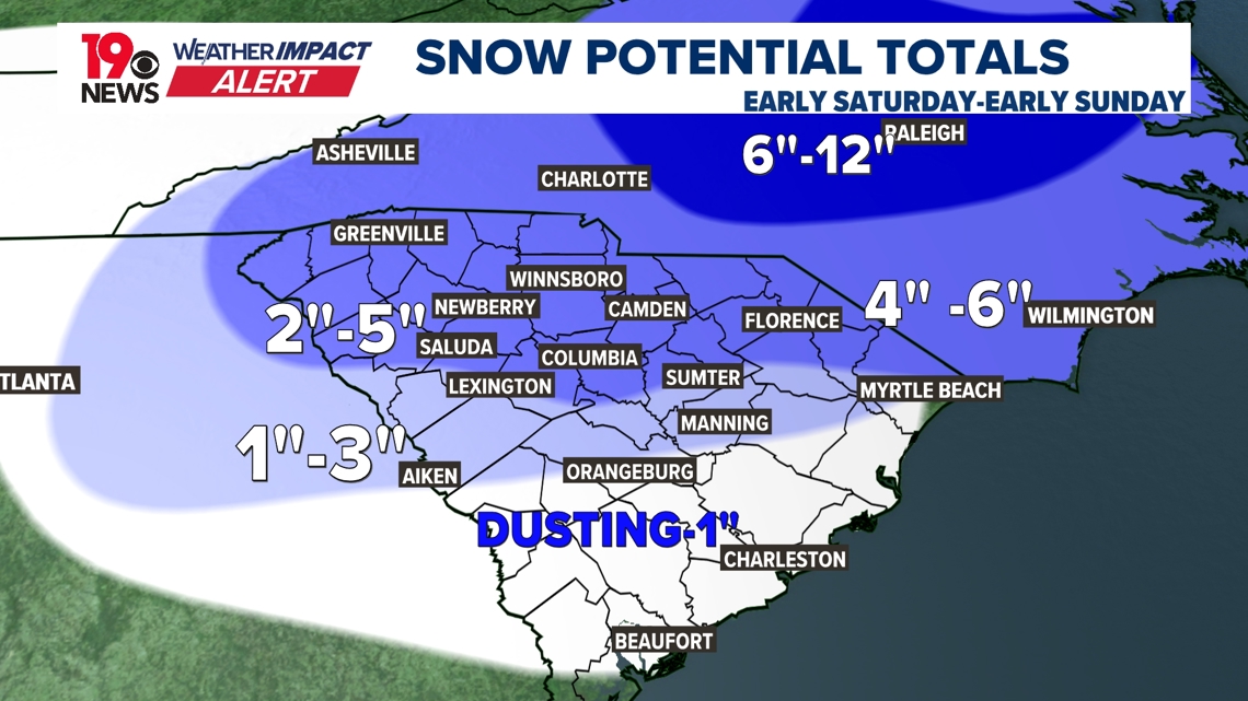 How much snow will South Carolina get from the winter storm? Here's the latest