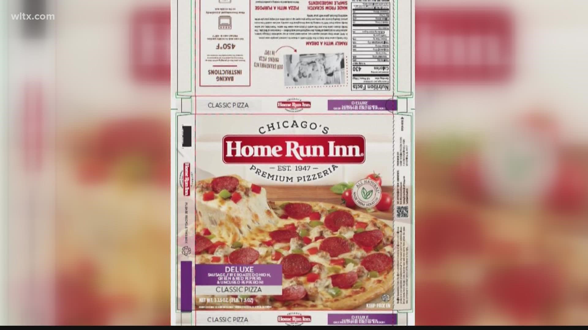 About 13,099 pounds of frozen Home Run Inn pizza is being recalled because there may be metal in the pizza, the USDA's Food Safety and Inspection Service announced.
