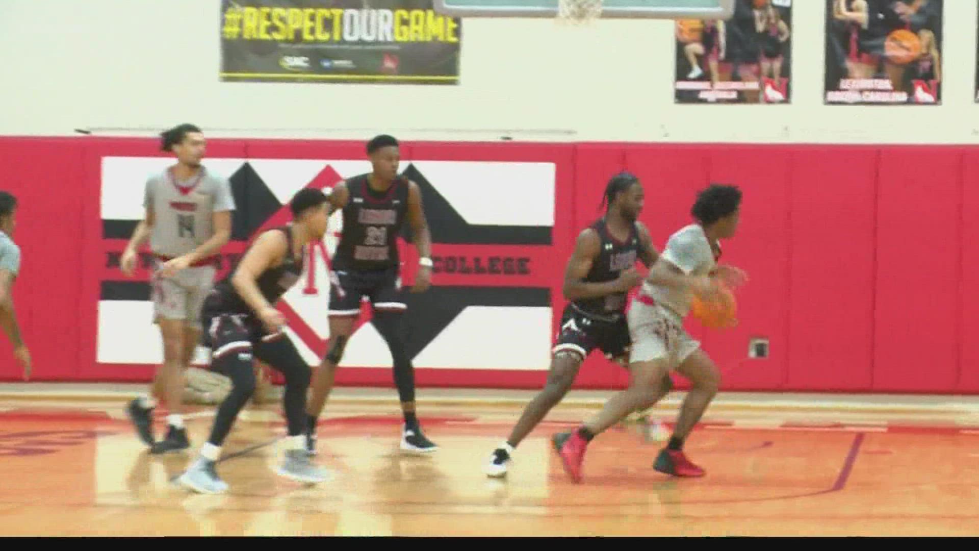 Newberry College pulled out a dramatic SAC win Wednesday night over Lenoir-Rhyne at Eleazer Arena.