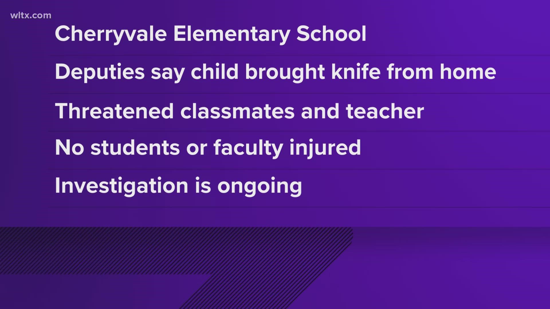 The incident happened at Cherryvale Elementary school.