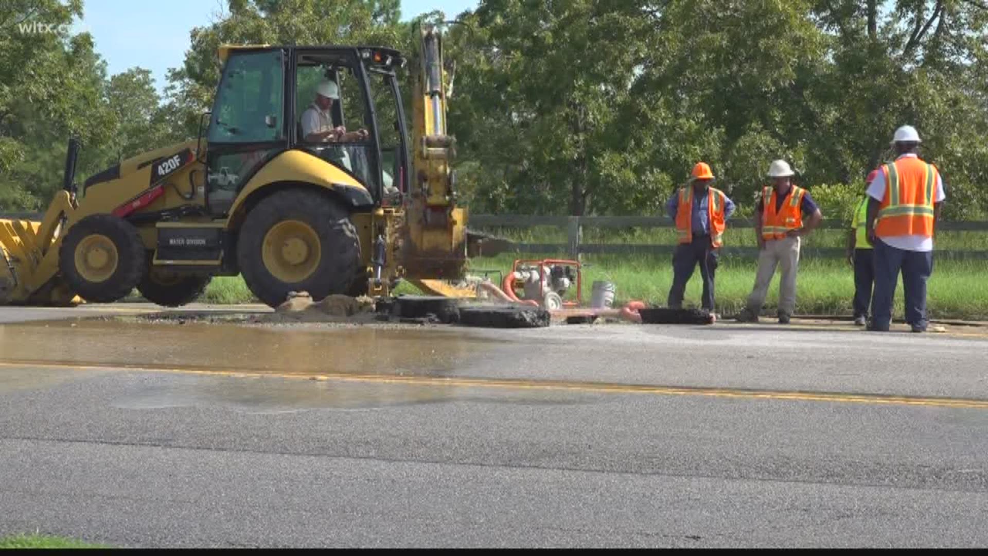 Could take up to two weeks to repair a water main break on Clemson road 