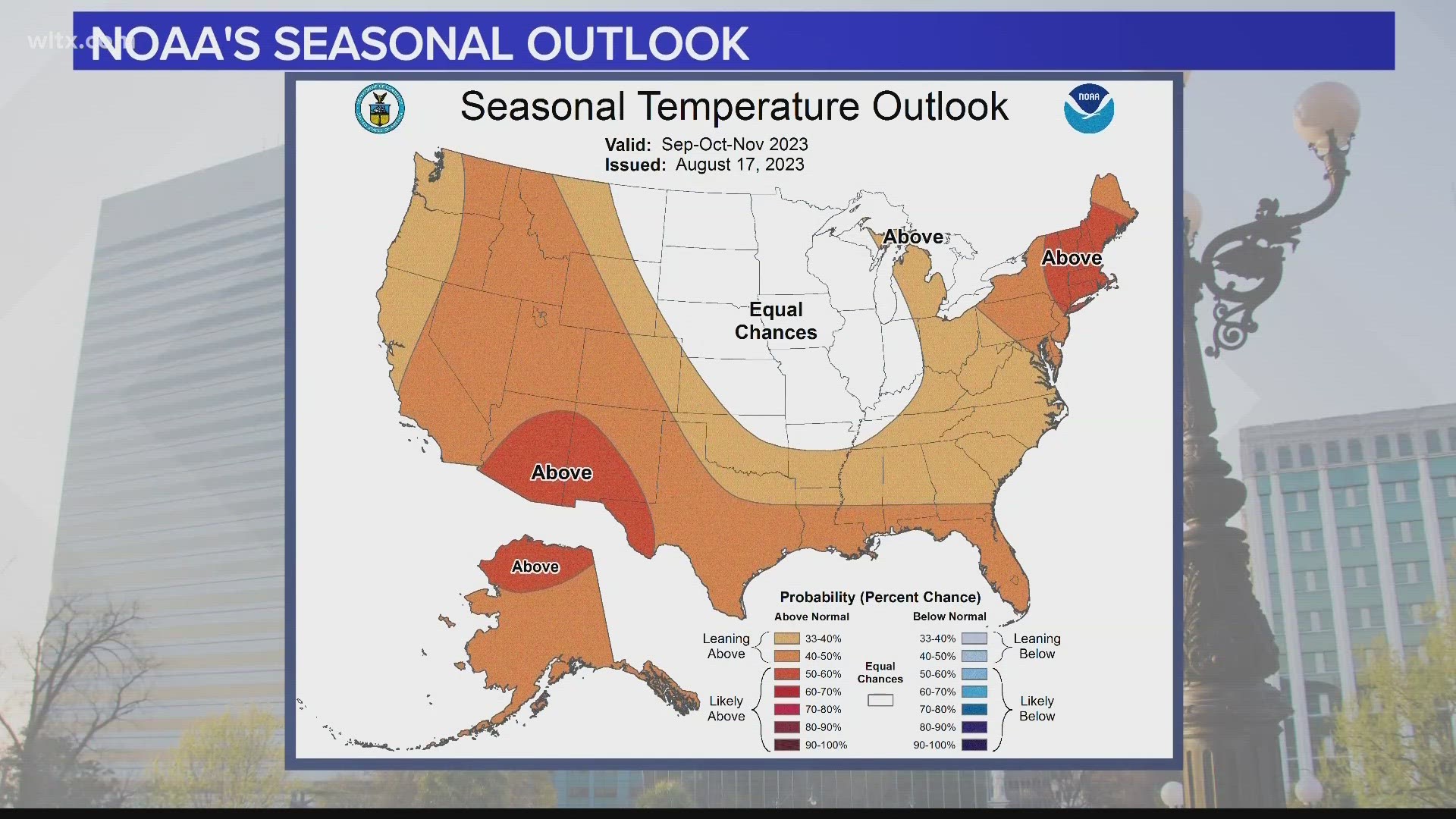 the National Oceanic and Atmospheric Administration's Climate Prediction Center, the forecast suggests above-normal temperatures for many regions of the country