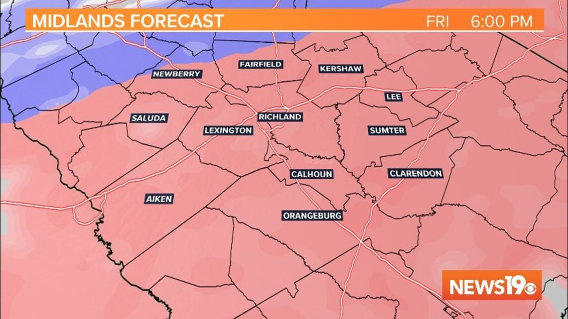 Timeline of snow and ice in South Carolina for Friday | wltx.com