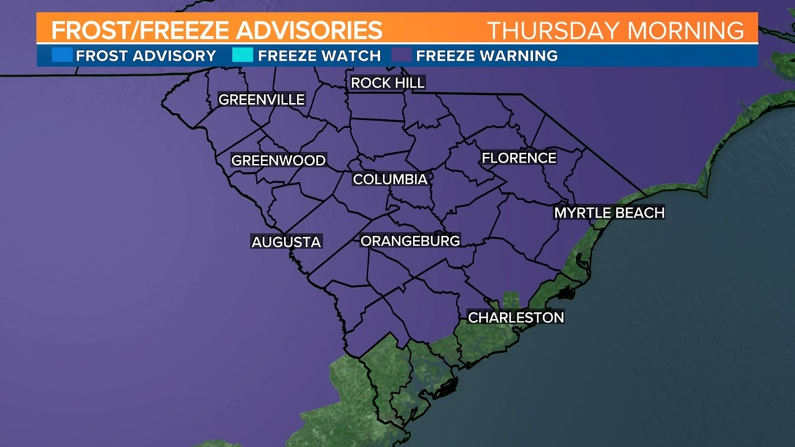 Freezing Warning in Effect Tonight Through Early Thursday