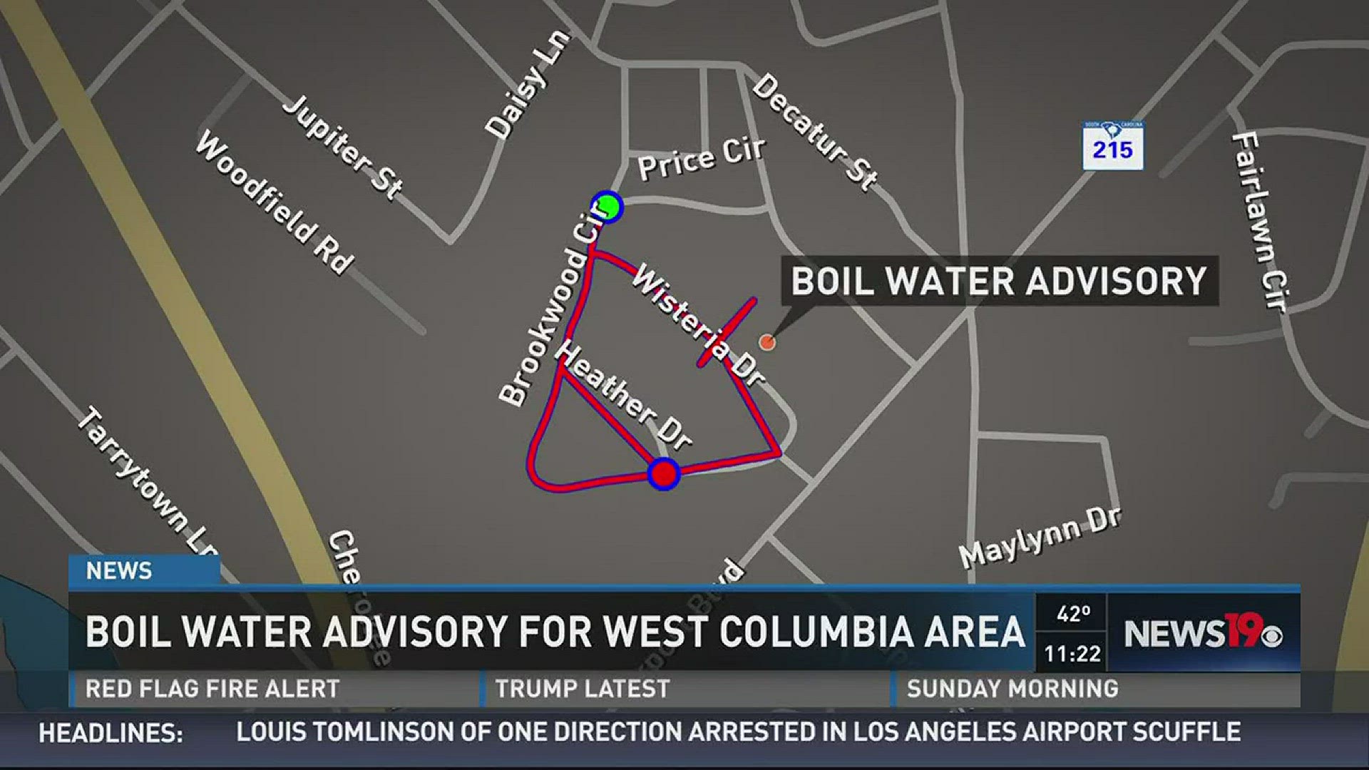 A Boil Water Advisory has been issued for an area in West Columbia.