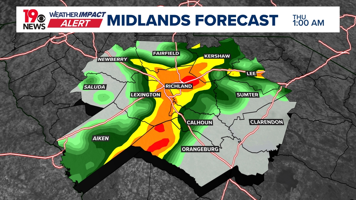 Weather Impact Alert: Severe storms possible tonight in the Midlands ...
