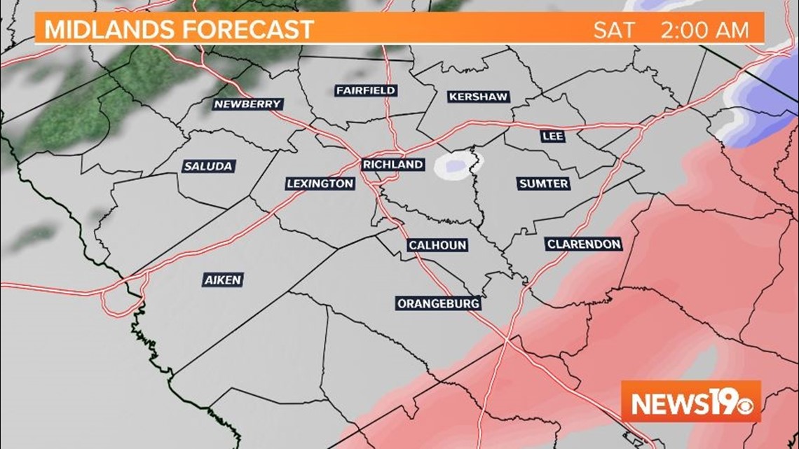 Timeline of snow and ice in South Carolina for Friday | wltx.com