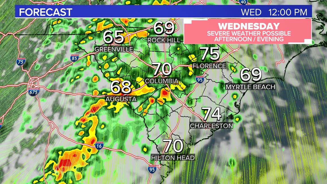 Strong storms possible tomorrow afternoon in South Carolina | wltx.com