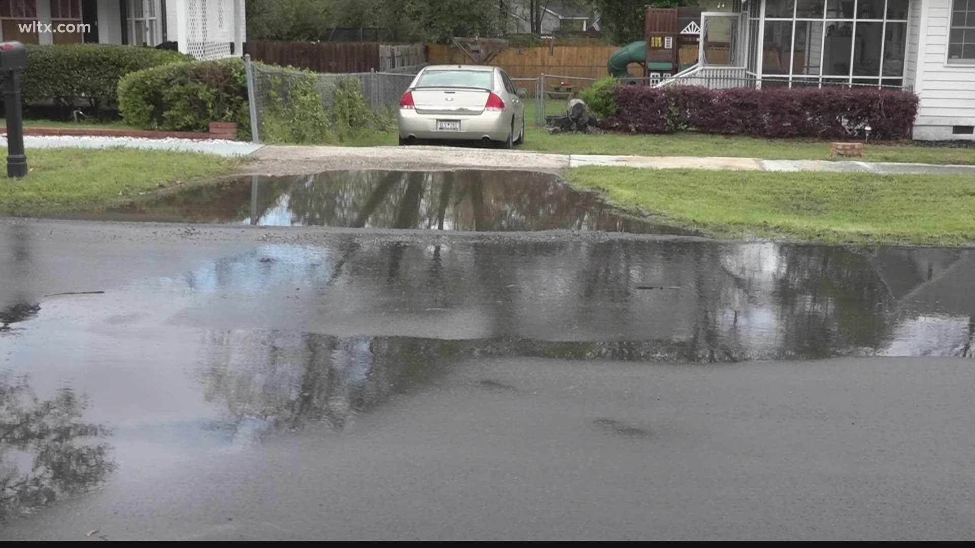 Residents say Hampton Street has been flooding every time it rains, spilling into their yards.