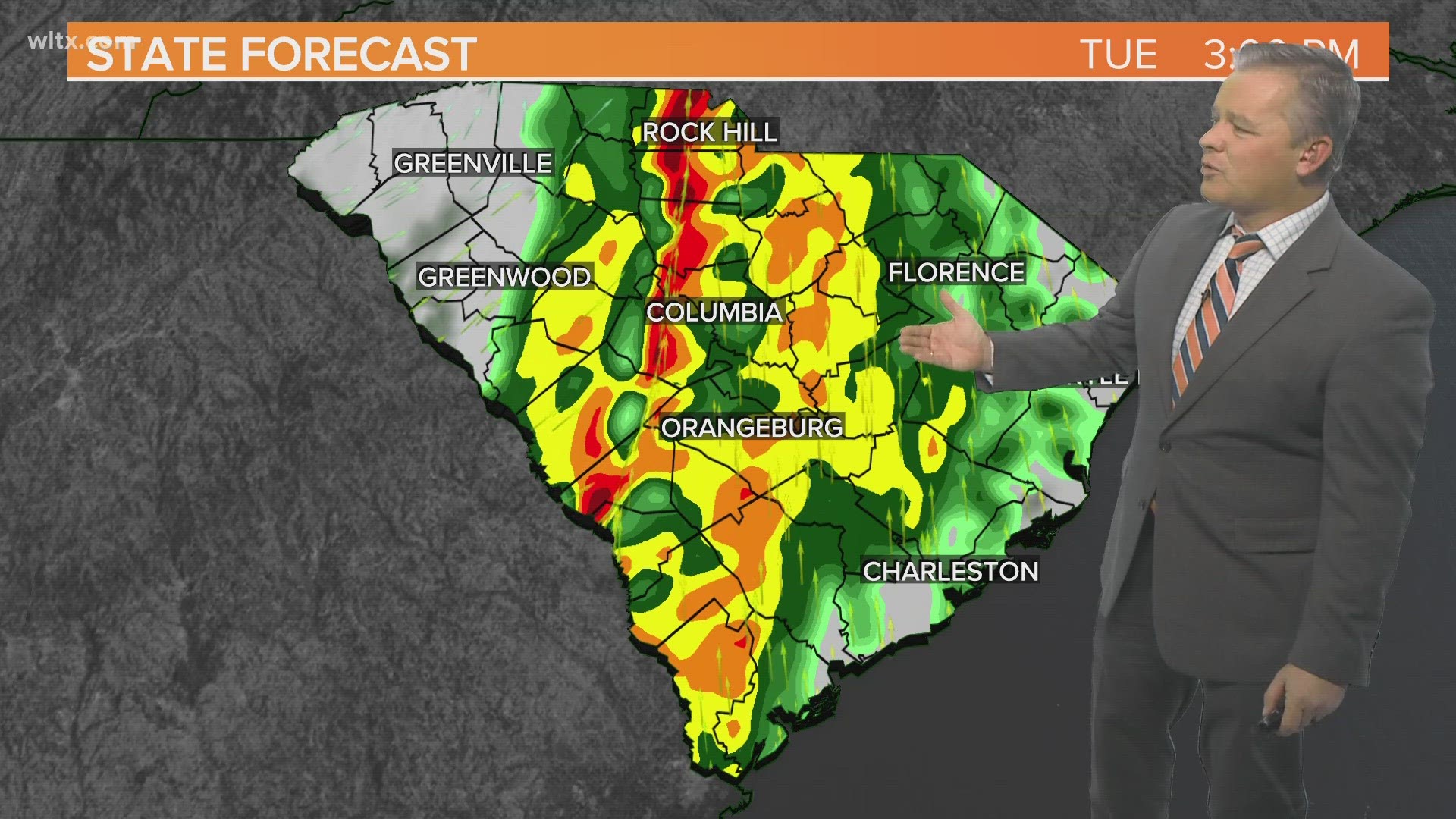 Widespread severe storms are expected in the Midlands as a strong front pushes through.