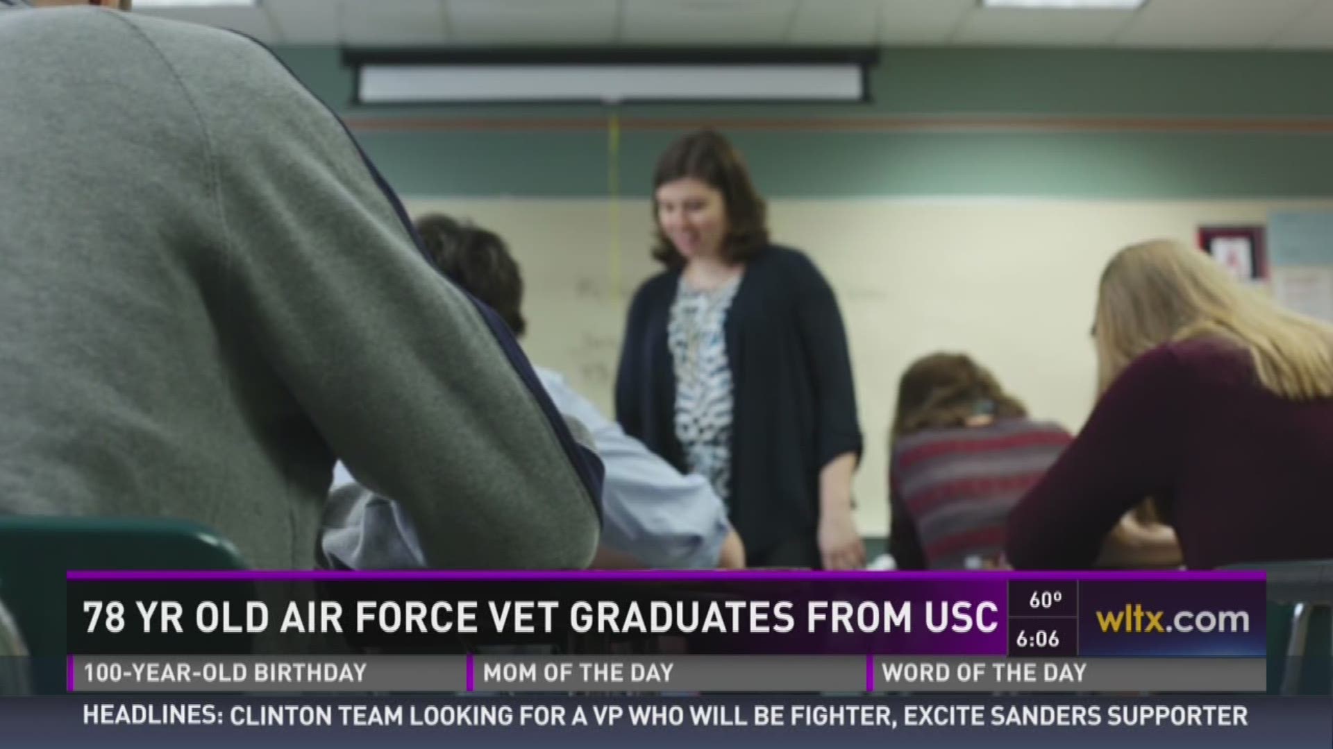 78 Year-old Air Force Vet Graduates from USC. News 19's Savannah Levins has his story. 