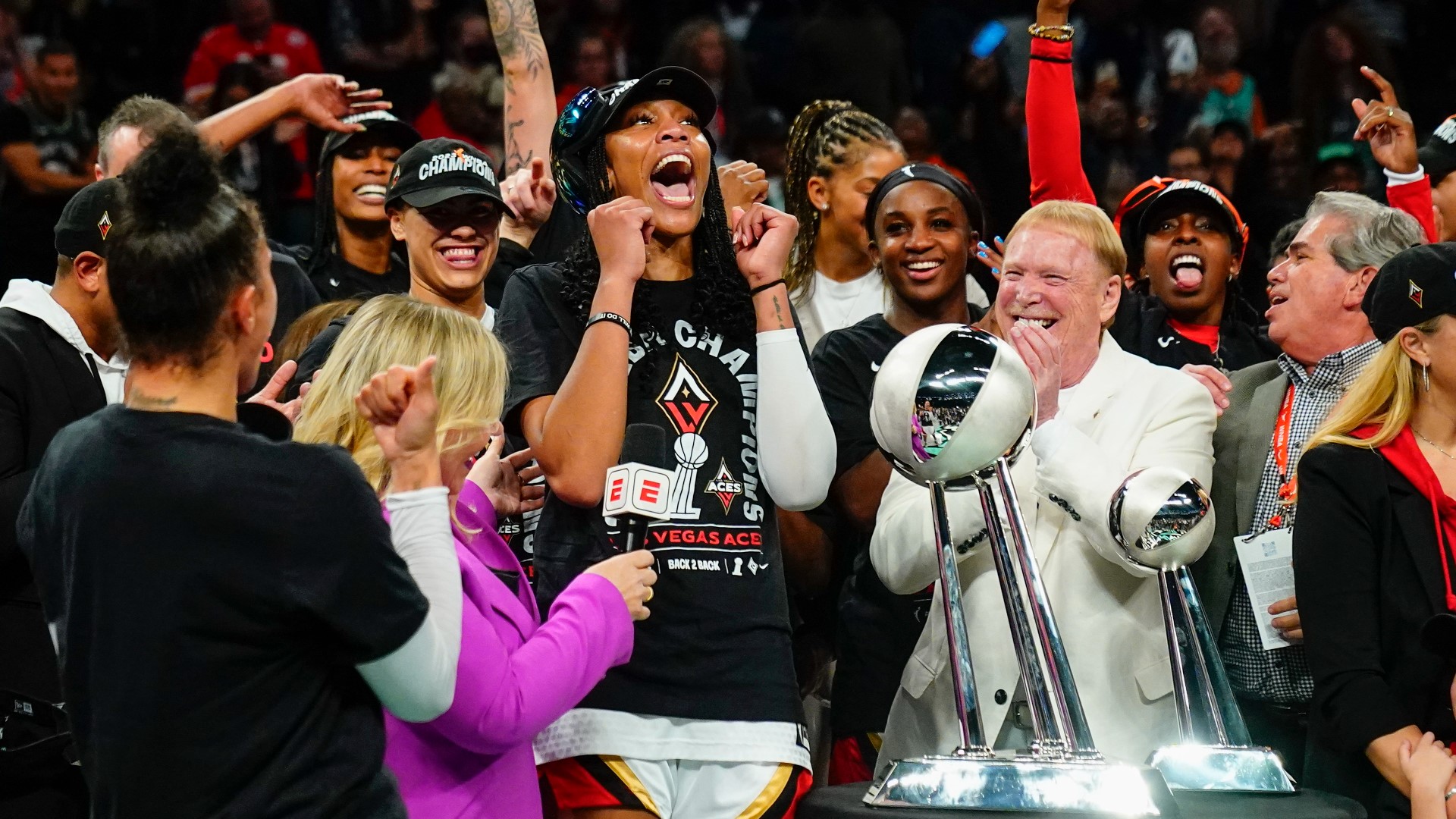 The Las Vegas Aces became the first team in 21 years to win back-to-back WNBA championships, getting 24 points and 16 rebounds from Gamecock alum A'ja Wilson.