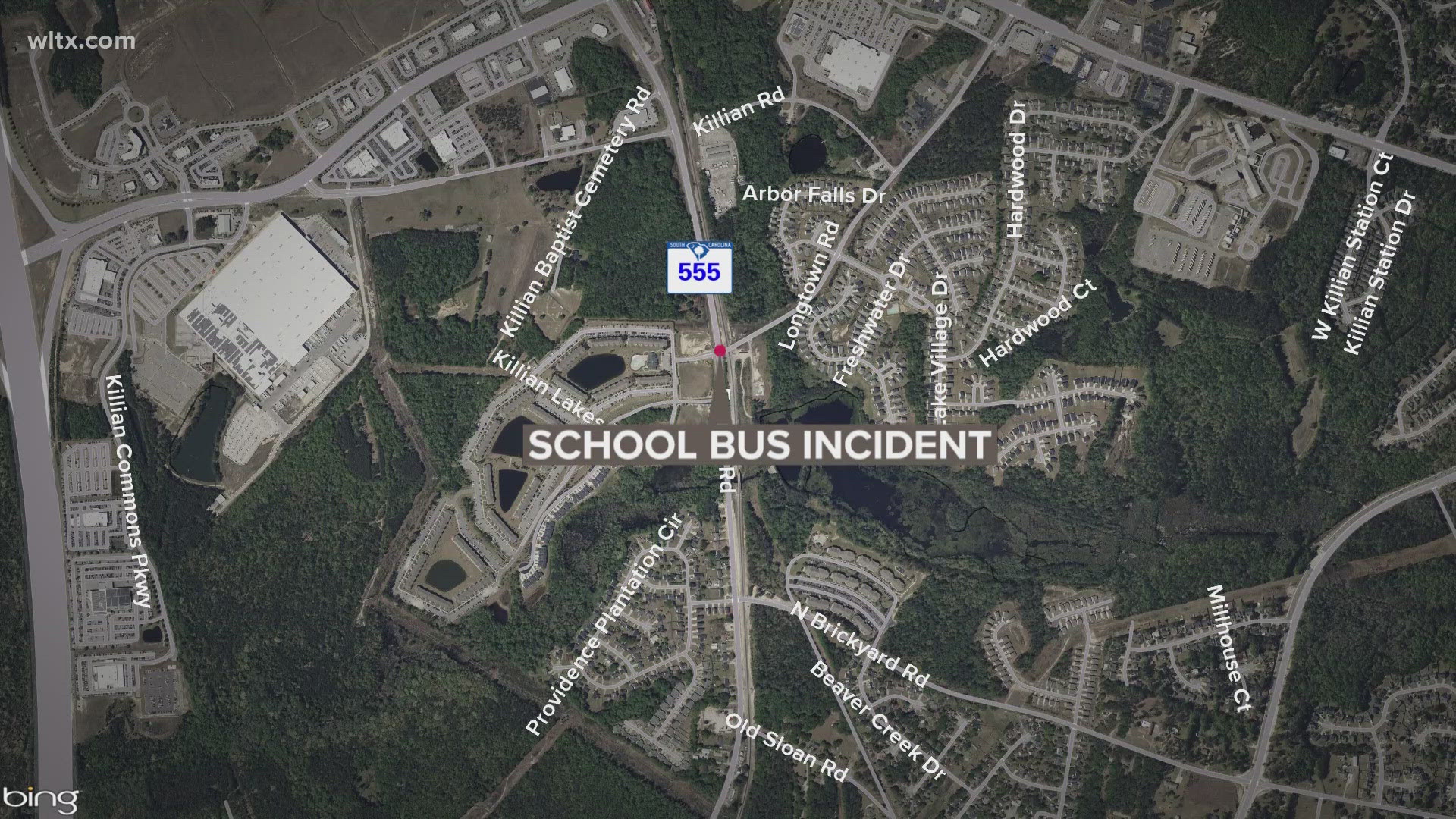 No students were on the bus at the time of the accident. The bus driver reported minor injuries as a result of the crash.