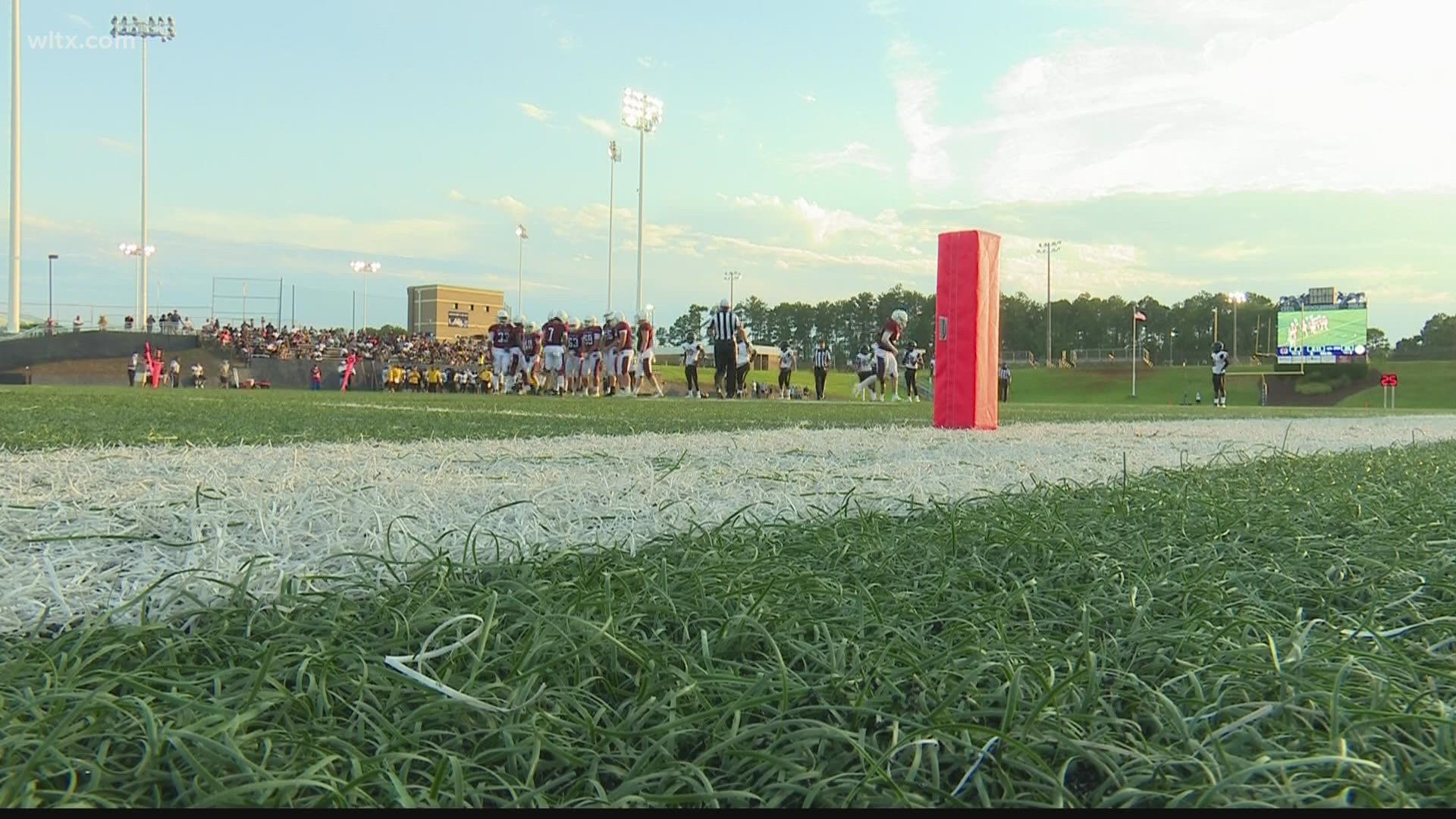 High school football teams hold exhibitions under the lights as they get ready for week zero.