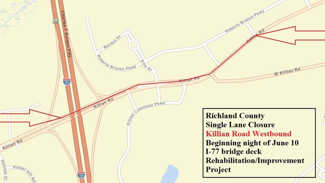 Killian Road traffic patterns to shift for 6 weeks as crews repair