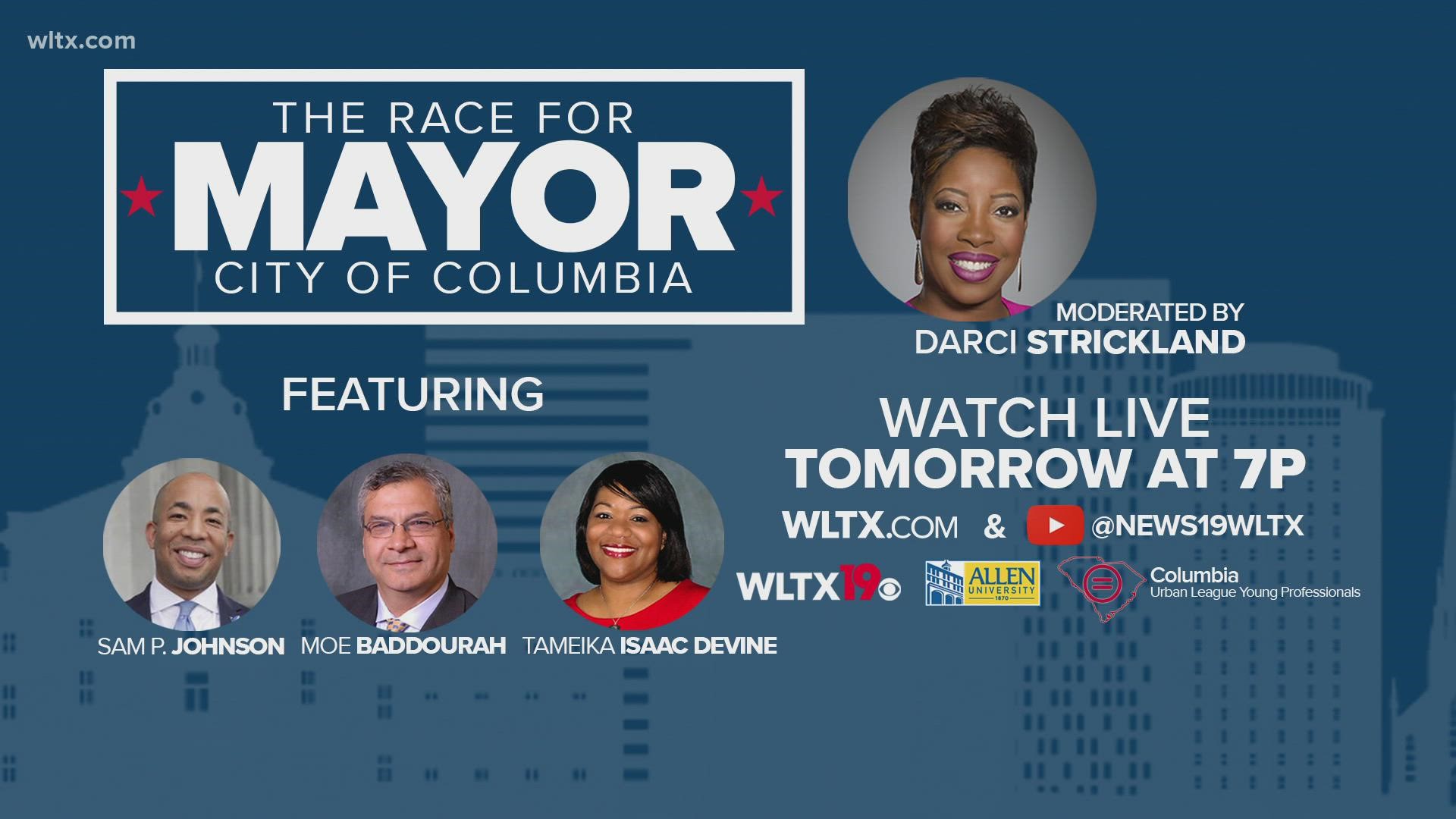 Three out of the four candidates will participate in a debate Tuesday night.  You can watch on WLTX