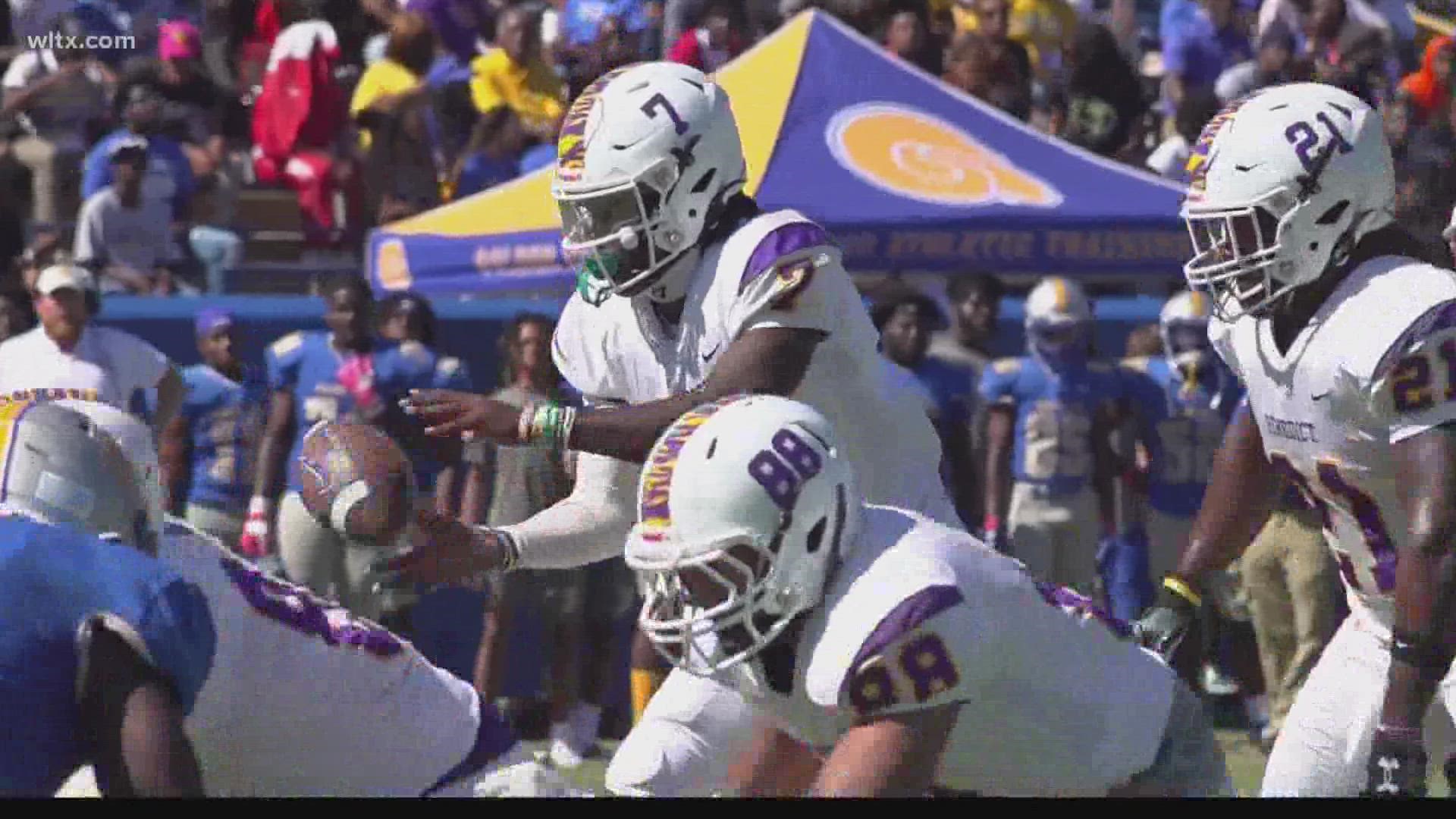 Benedict College seizes control of the SIAC East Division with a 24-20 win at Albany State in a battle of top 25 teams.