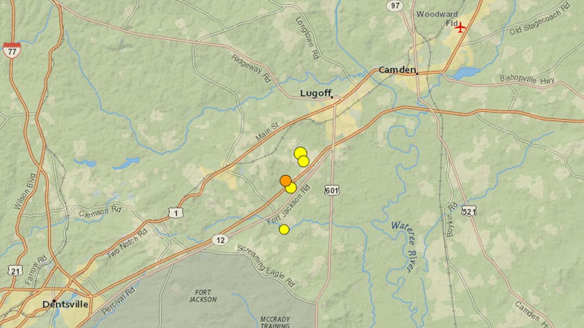 Fifth earthquake in two days near Elgin, South Carolina