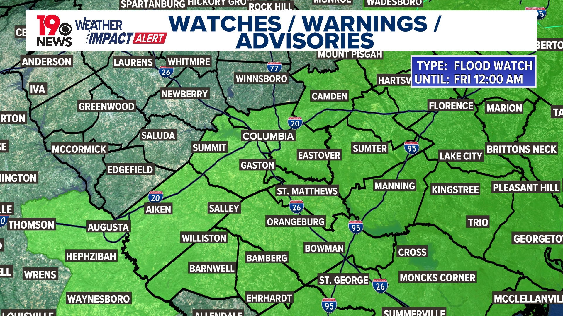 Heavy rain and flood chance for South Carolina Midlands tonight | wltx.com