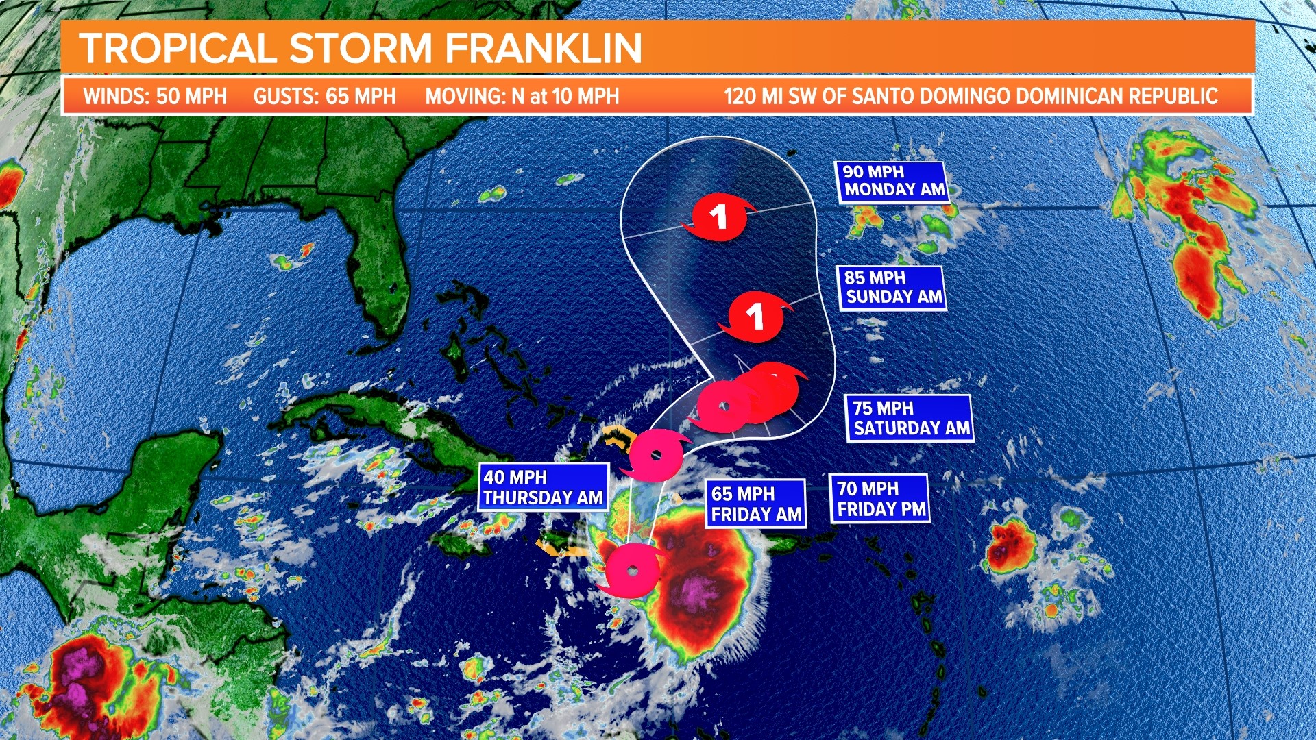 Tracking the busy Atlantic Three areas being watched