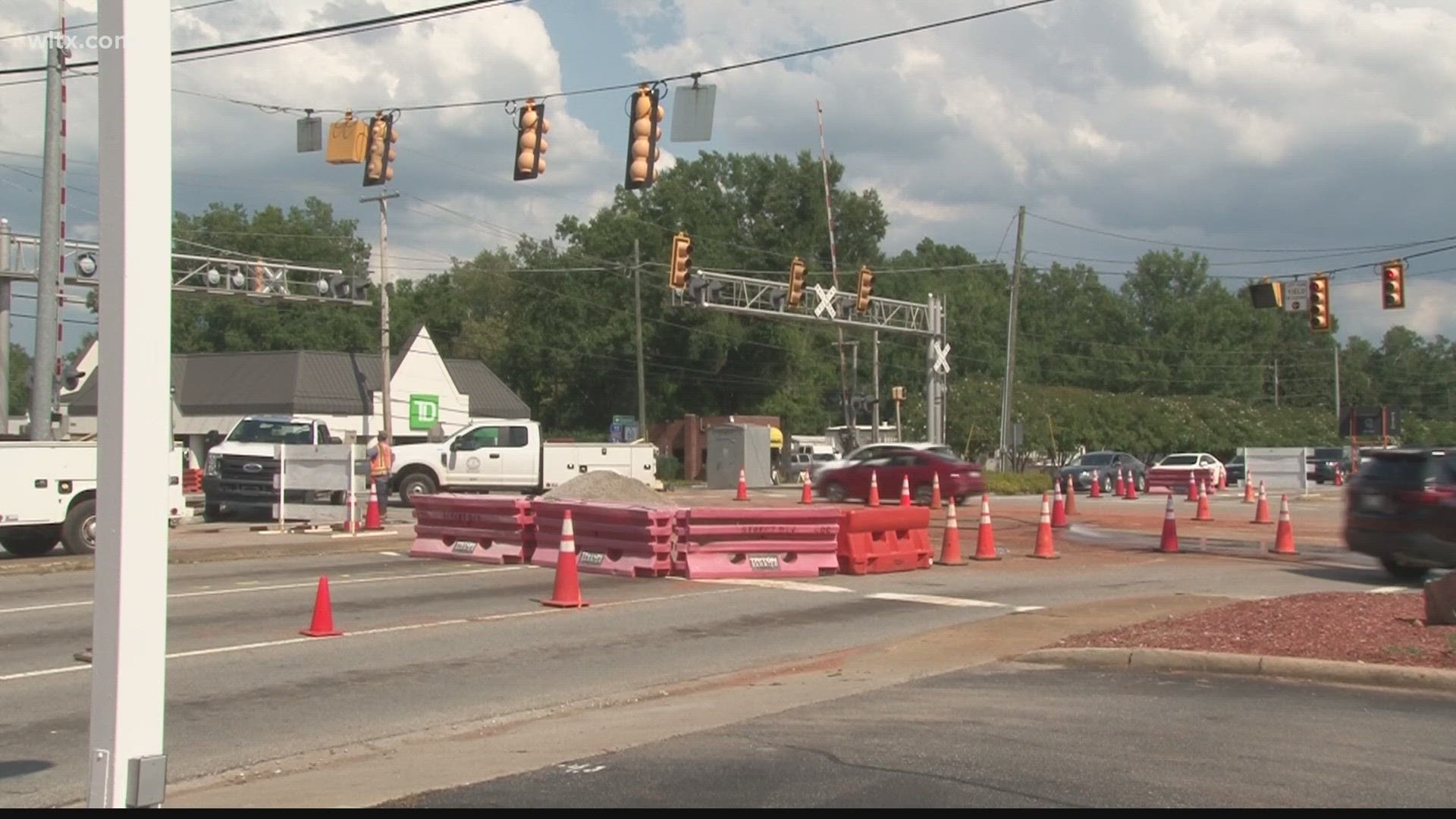 The intersection of Lake Murray BLVD and St. Andrews road is currently blocked.