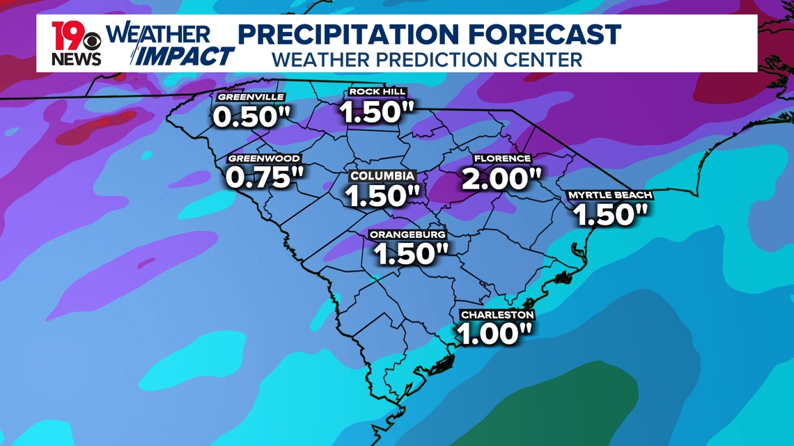 Weather Impact Alert: Heavy rainfall possible Sunday afternoon and ...