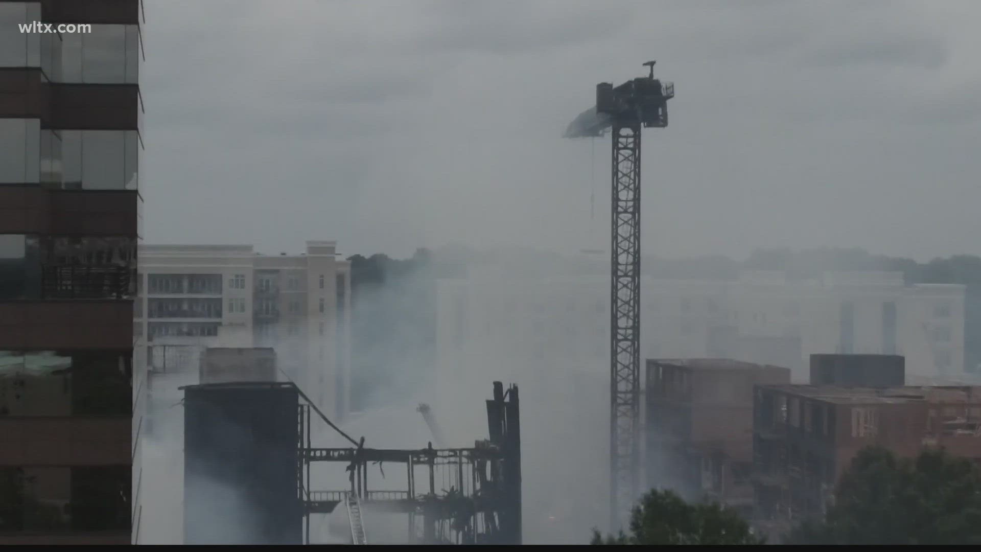 Over 90 firefighters worked together to rescue 15 construction workers and put out the fire.