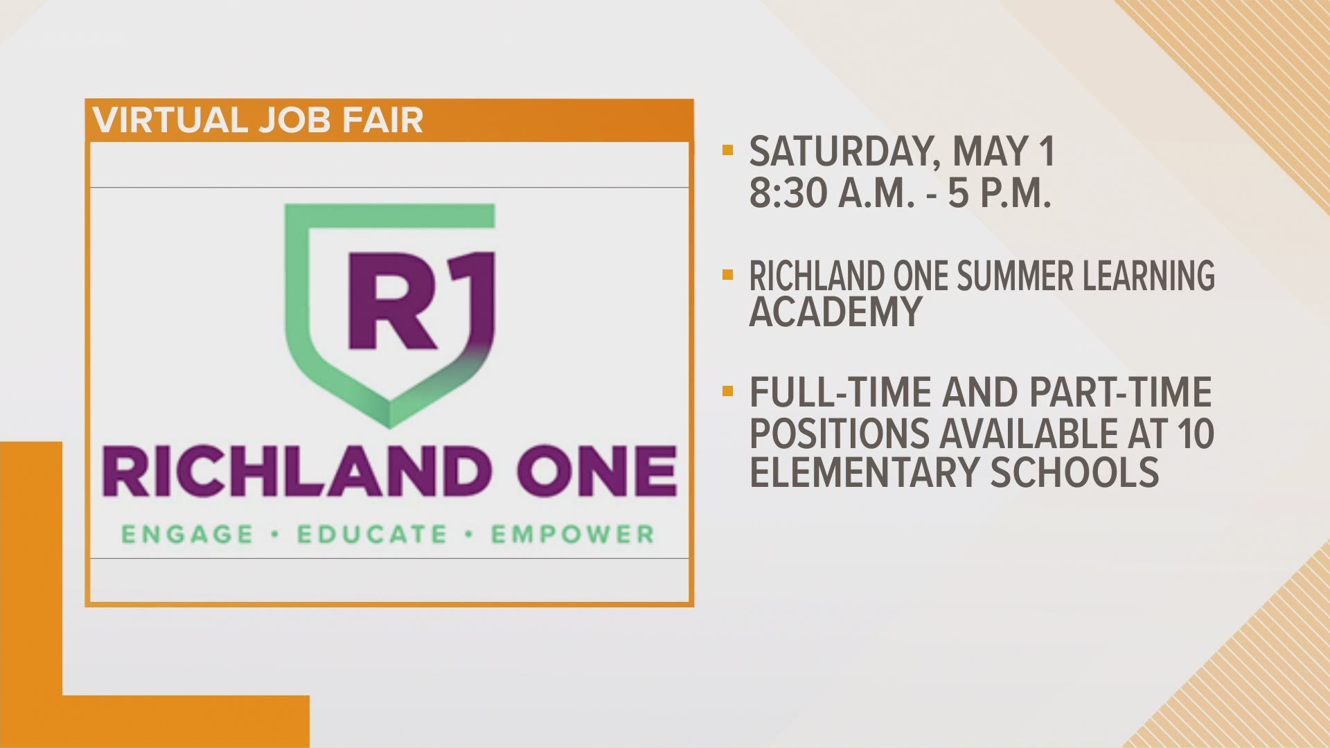 Richland County School District One plans to hire 50 positions -- teachers and staff -- for its pre-K through 4th grade Summer Learning Academy.
