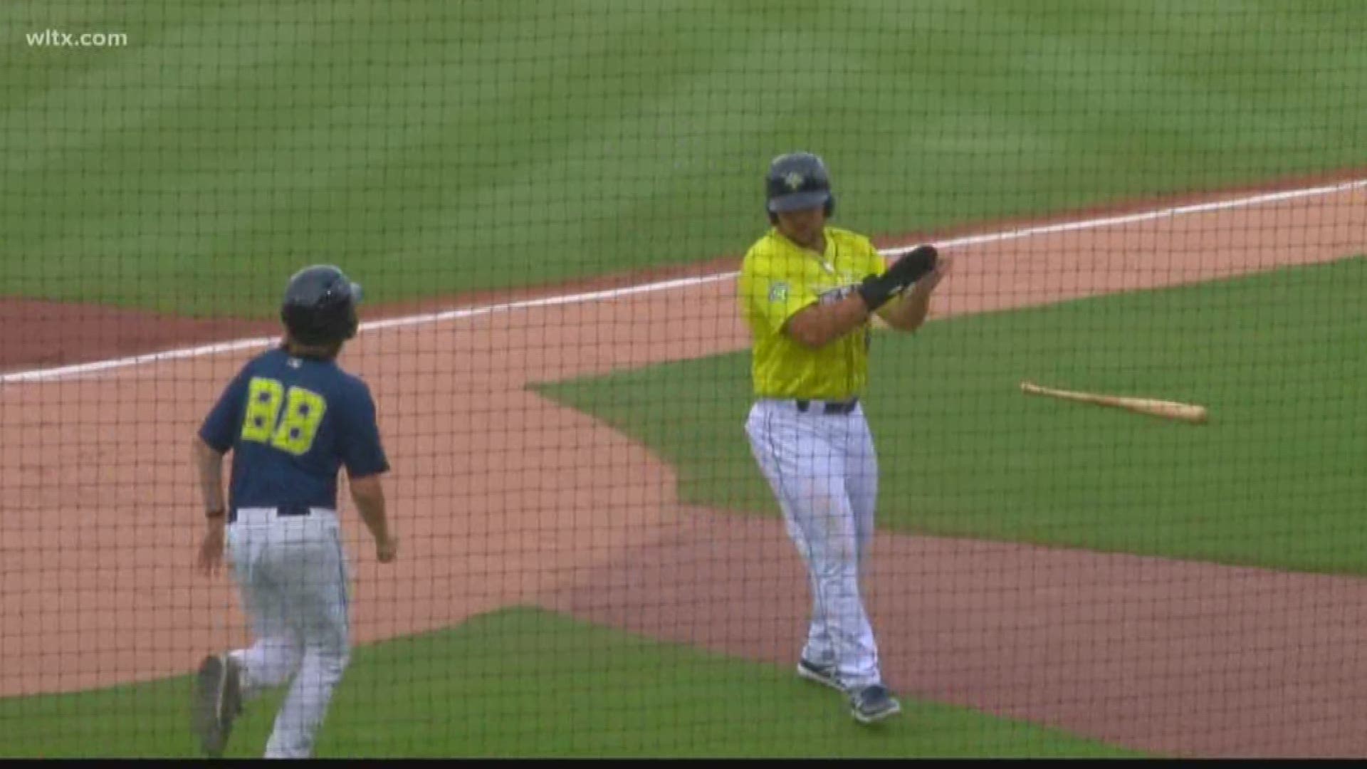 The Fireflies get their first win in a week with an emphatic 8-1 victory over the Asheville Tourists.