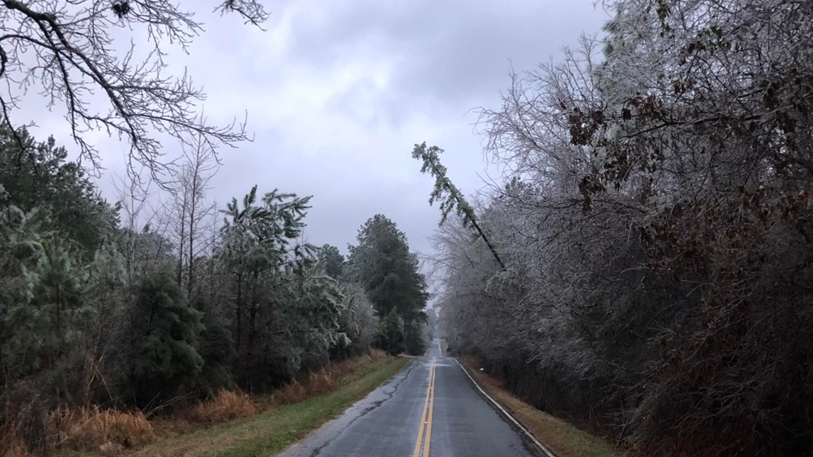 South Carolina winter weather power outages and road conditions