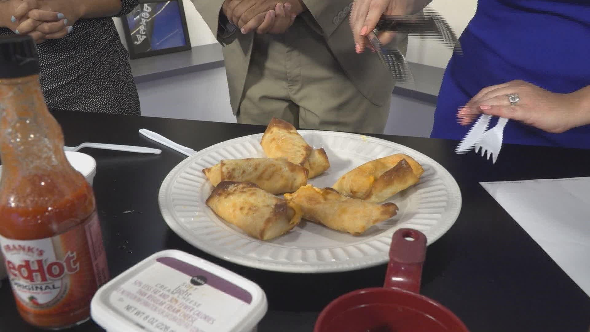 Andrea Mock shows how to make this tasty dish: chicken buffalo egg rolls.