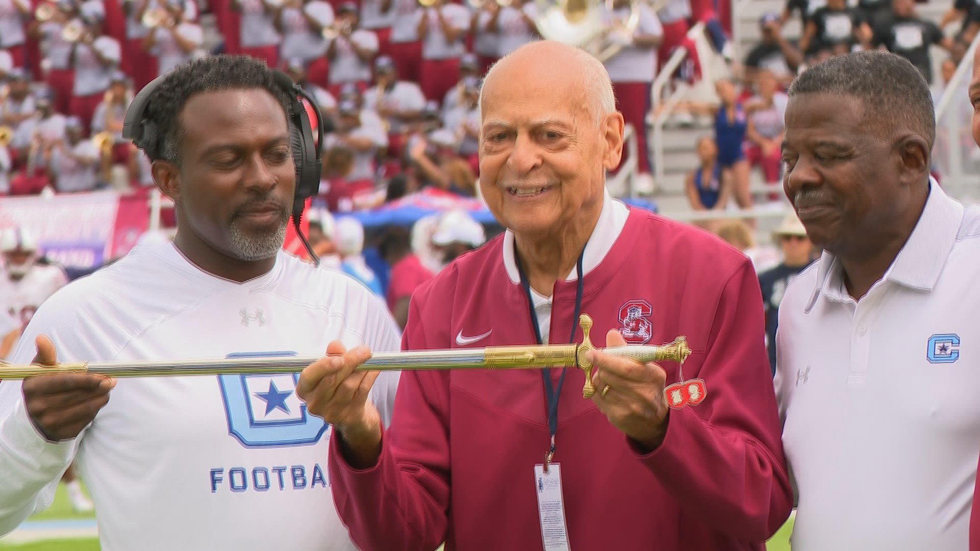 Video of the first half ceremony at The Citadel where former S.C, State head coach Willie Jeffries was honored.