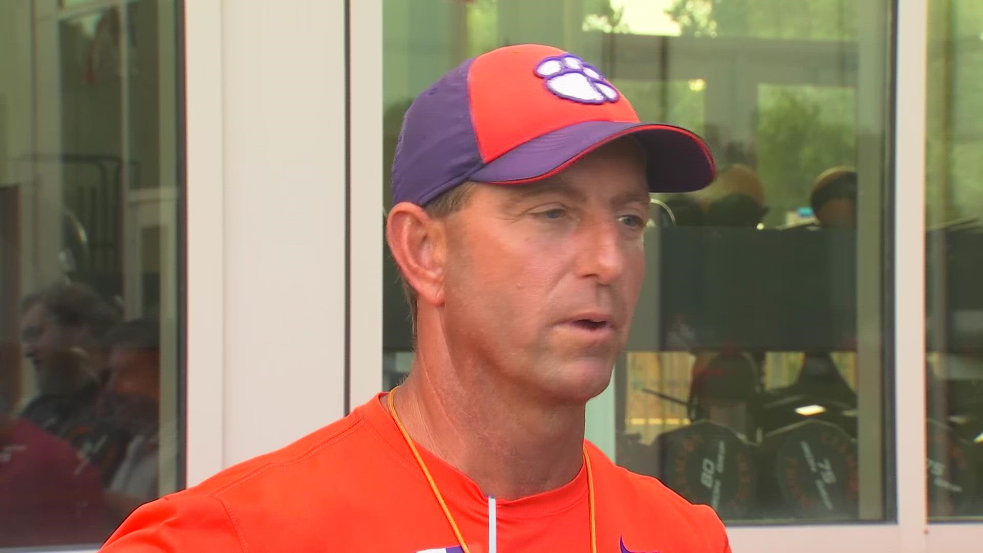 Clemson head football coach Dabo Swinney and wide receiver Will Taylor react to the Tigers lofty position in the preseason coaches top 25.