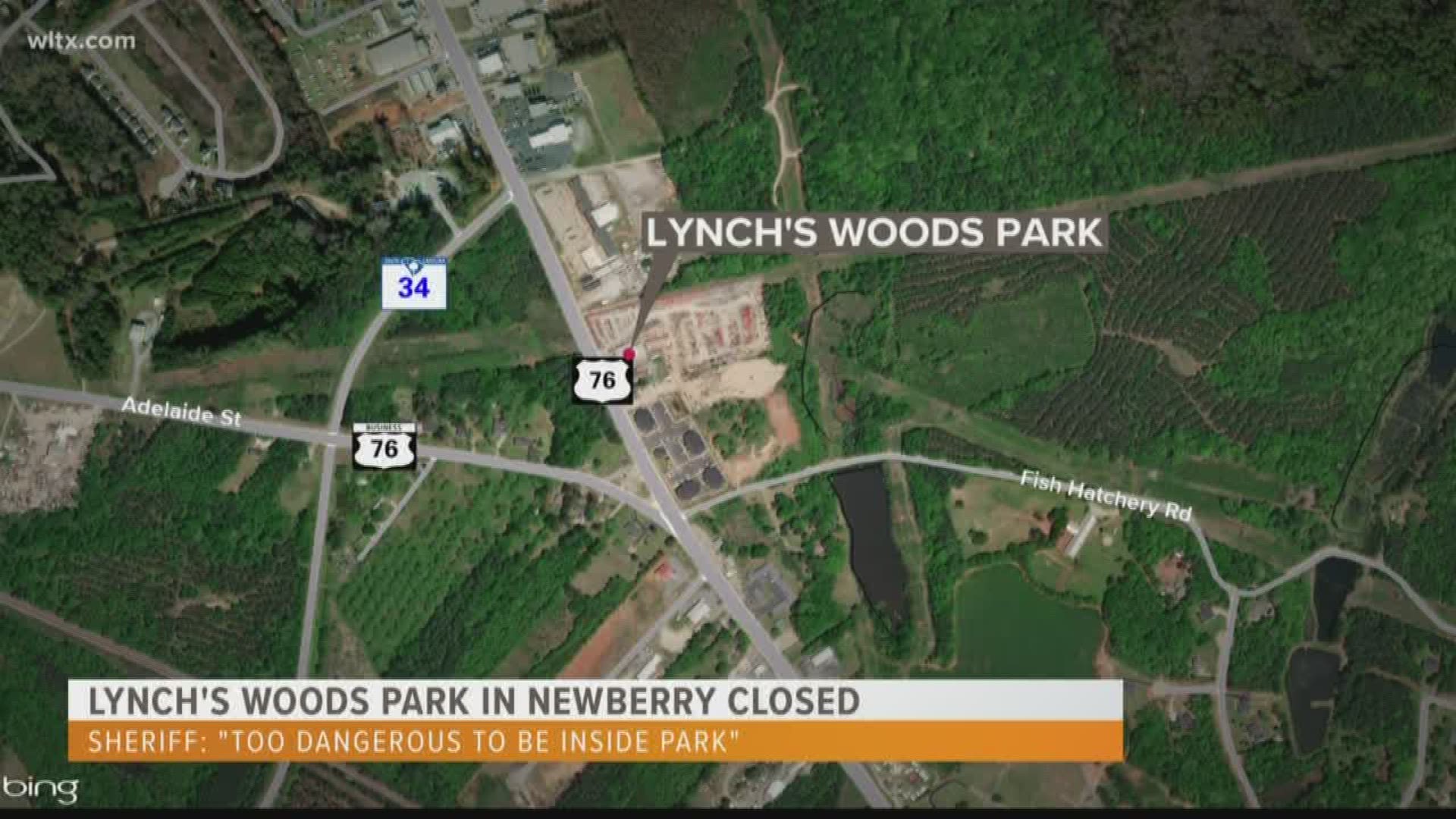 Newberry County Sheriff Lee Foster said the Lynch's Woods Park is closed because the recent severe weather has caused damage to bridges and downed trees in the area.