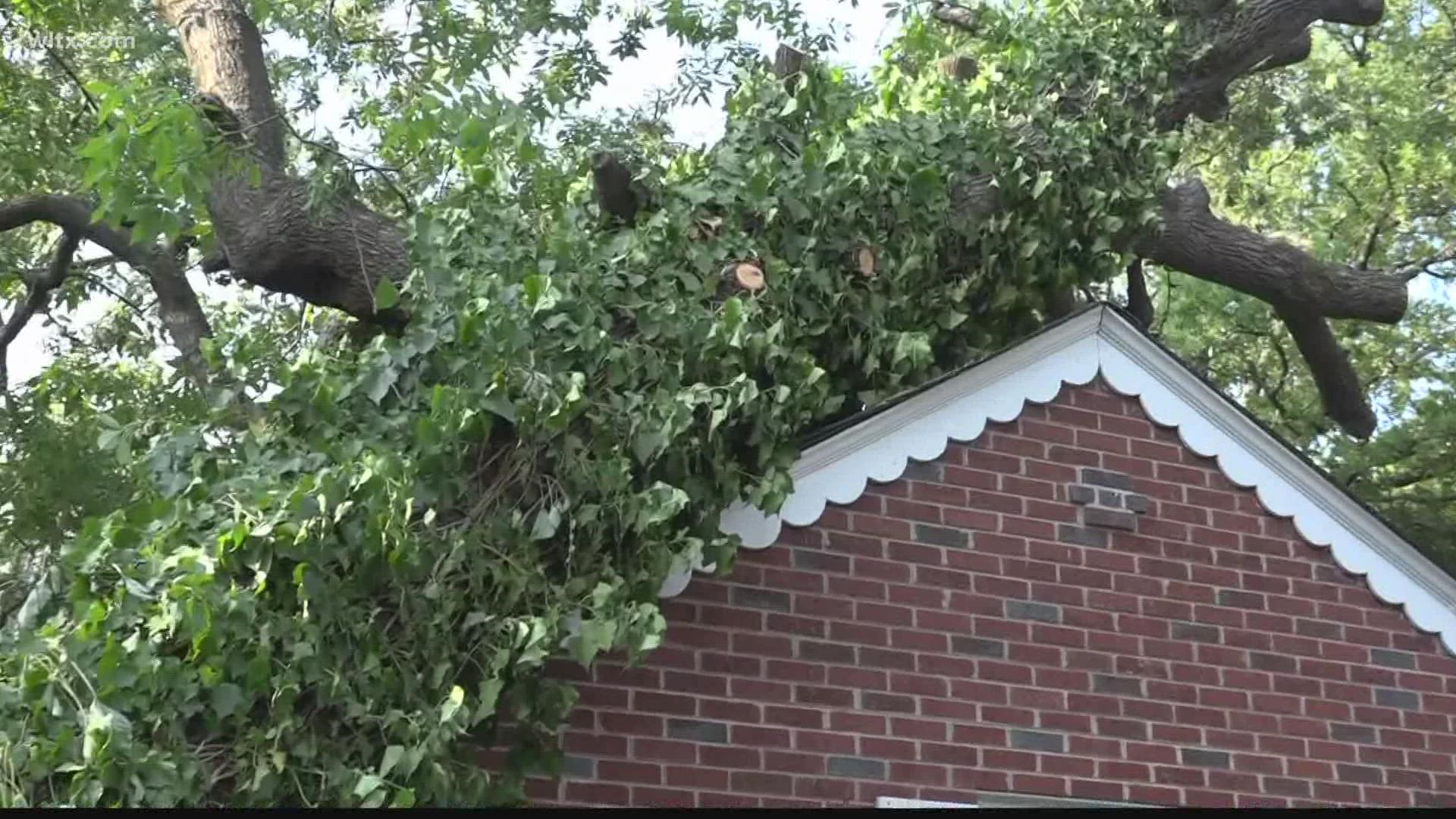 Residents in West Columbia spent the day cleaning up after a microburst caused storm damage on Tuesday.