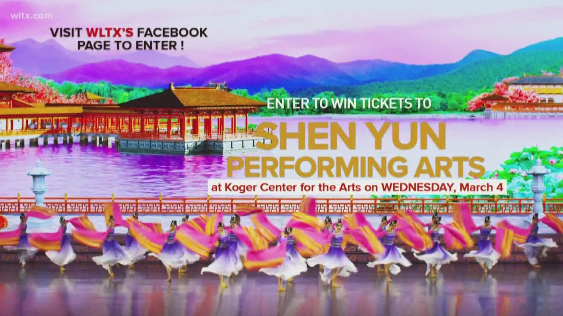 News19 is giving away tickets to see Shen Yun at the Koger Center.  The contest runs from January 20, 2020 until January 24, 2020.  The event is on March 4, 2020.