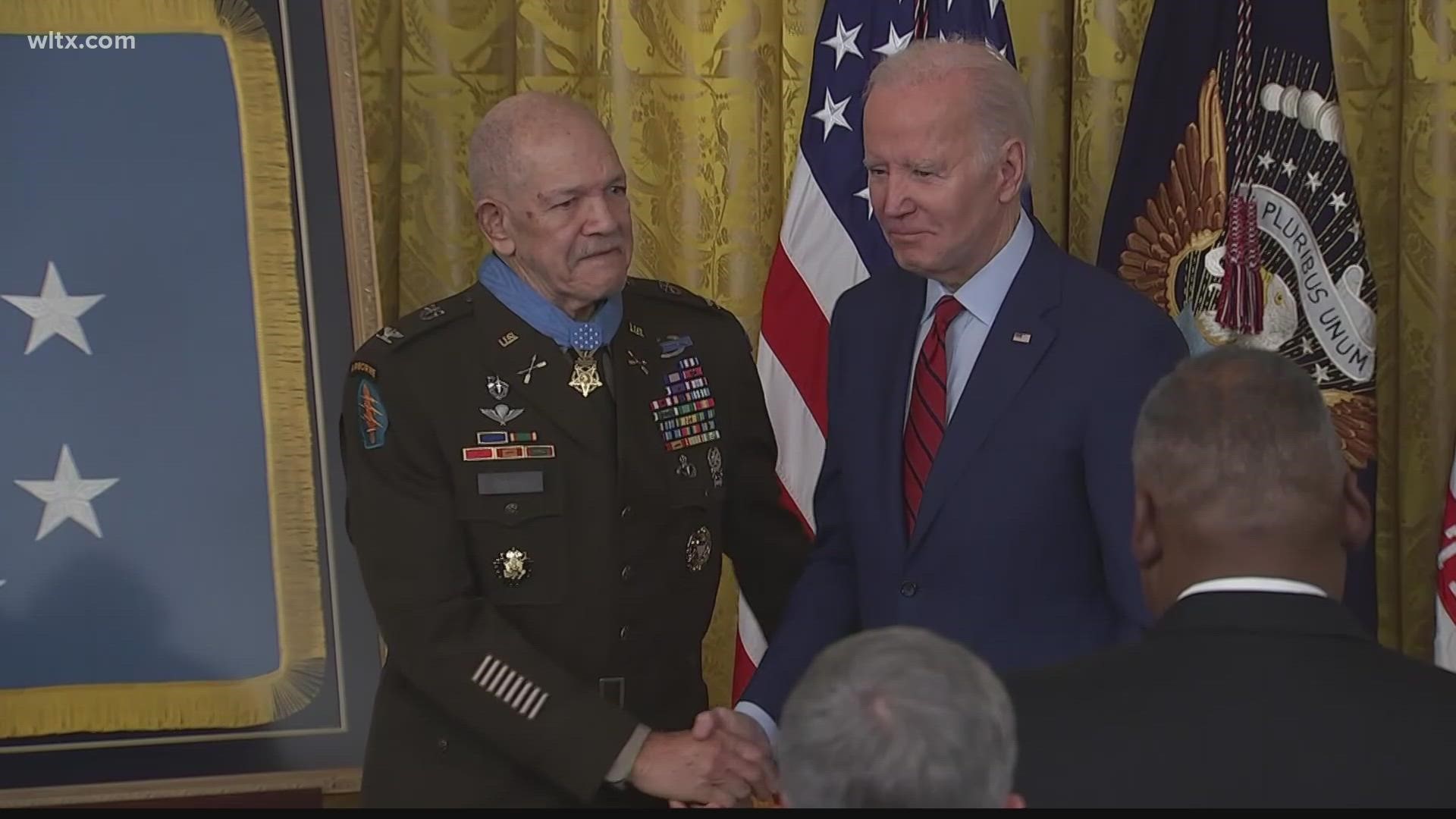 Retired Army Colonel Paris with the Green Berets received the Medal of Honor today.