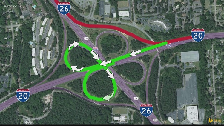 'Malfunction Junction': Expect weekend road closure on I-20/I-26 as part of SCDOT Columbia Crossroads project