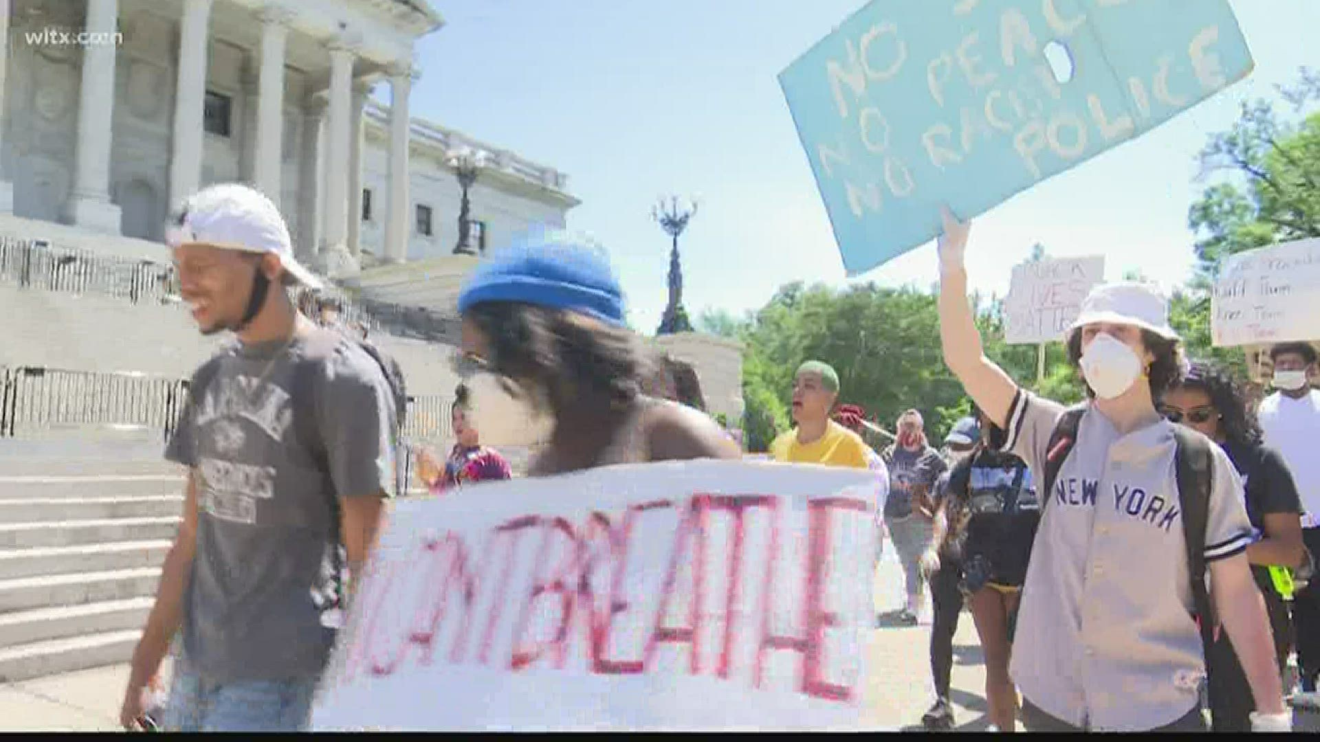 The peaceful protests were at the State House today and began at 2pm and lasted until about 7pm
