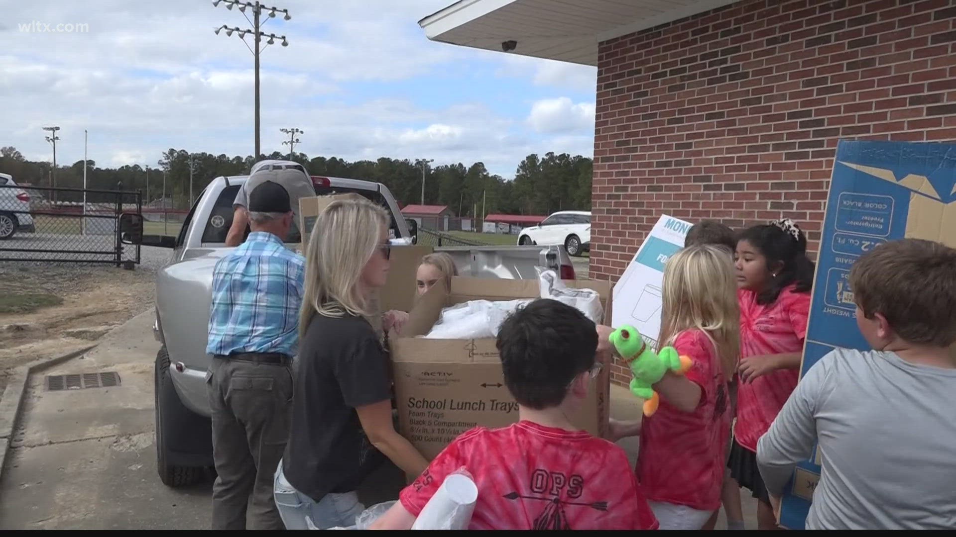 Students from the Orangeburg Preparatory school donated paper products to a local homeless shelter.