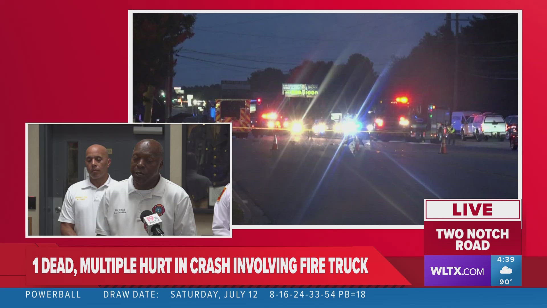 Investigators said the firetruck was traveling with its lights and sirens activated when the crash happened.